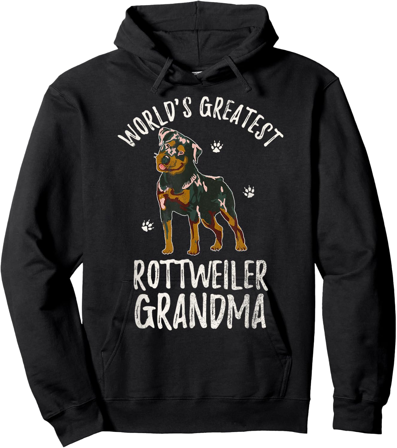 World's Greatest Rottweiler Grandma Funny Rottie Puppy Lover Hoodie - Hoodie | Black