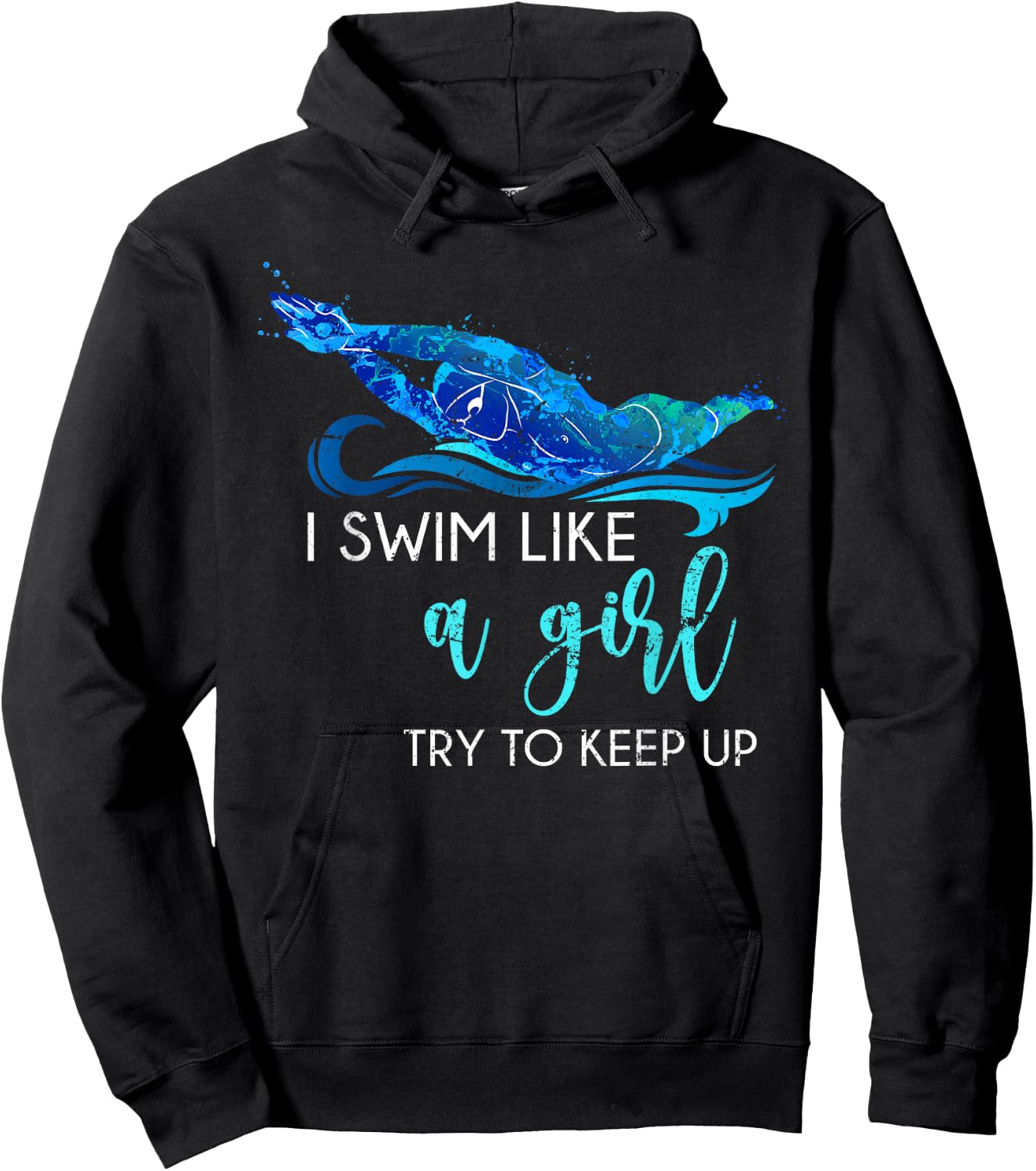 Swimmer Girls Women Swim Sport Athlete Funny Swimming Hoodie - Hoodie | Black
