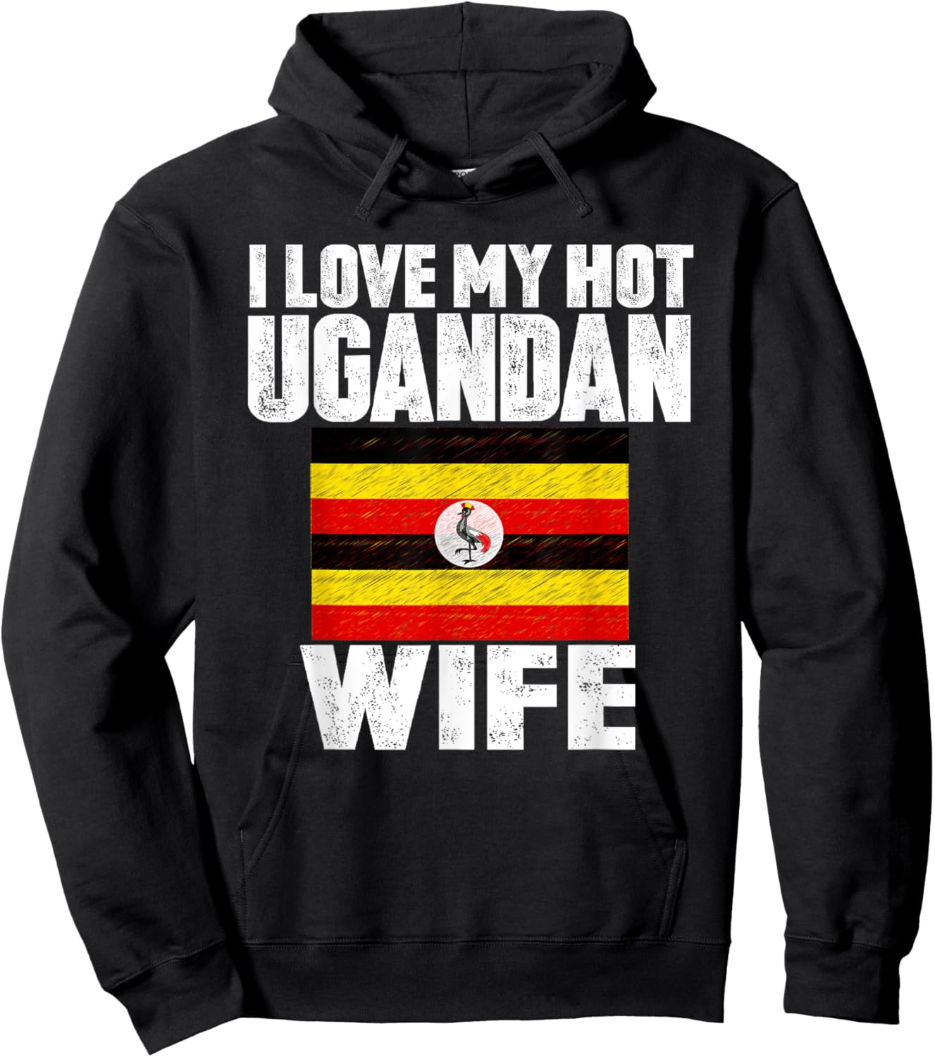 I Love My Hot Ugandan Wife Anniversary Heart Wedding Hoodie - Hoodie | Black