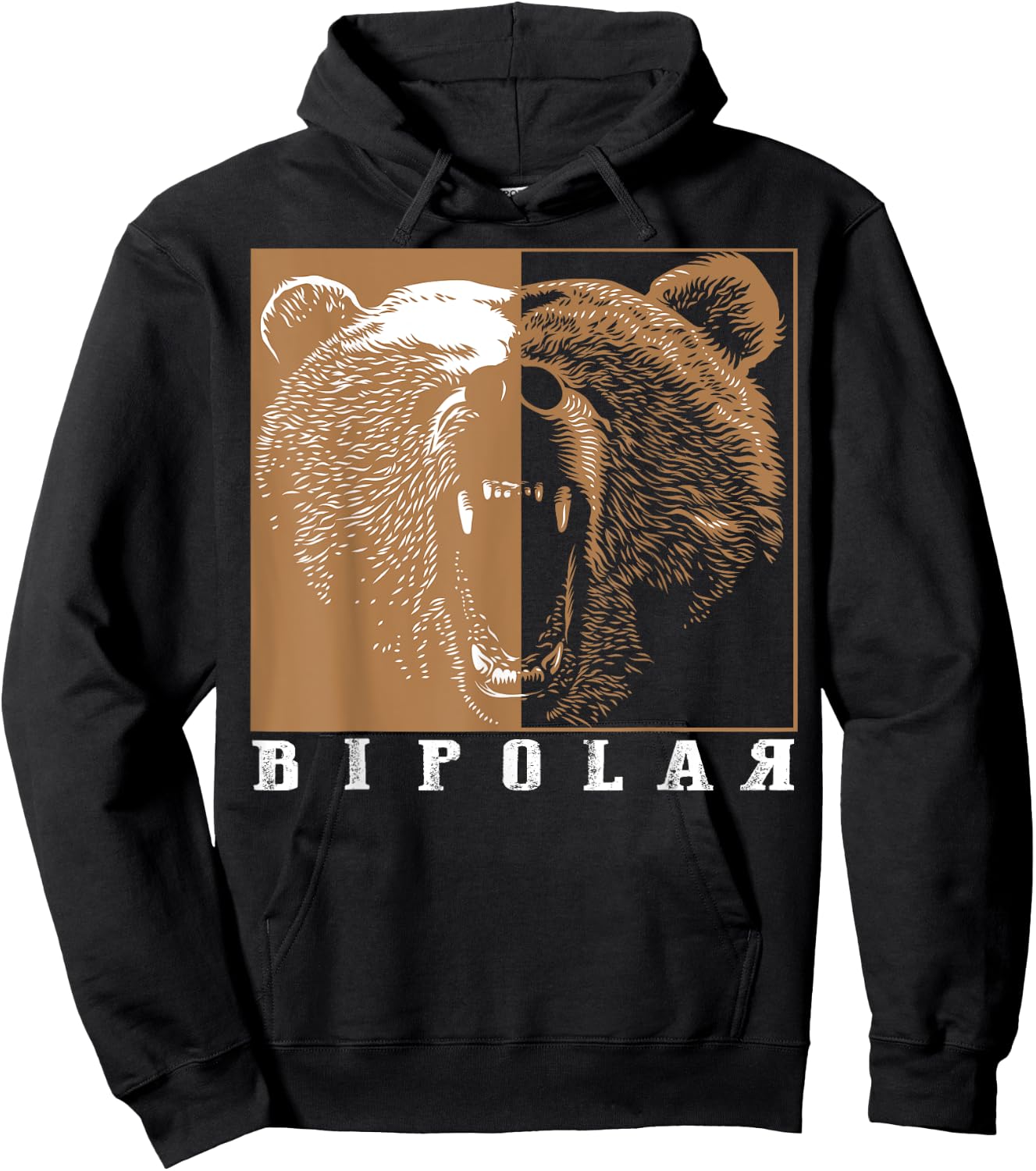 Bipolar | Cute Mental Disorder Polar Bear Gift Hoodie - Hoodie | Black