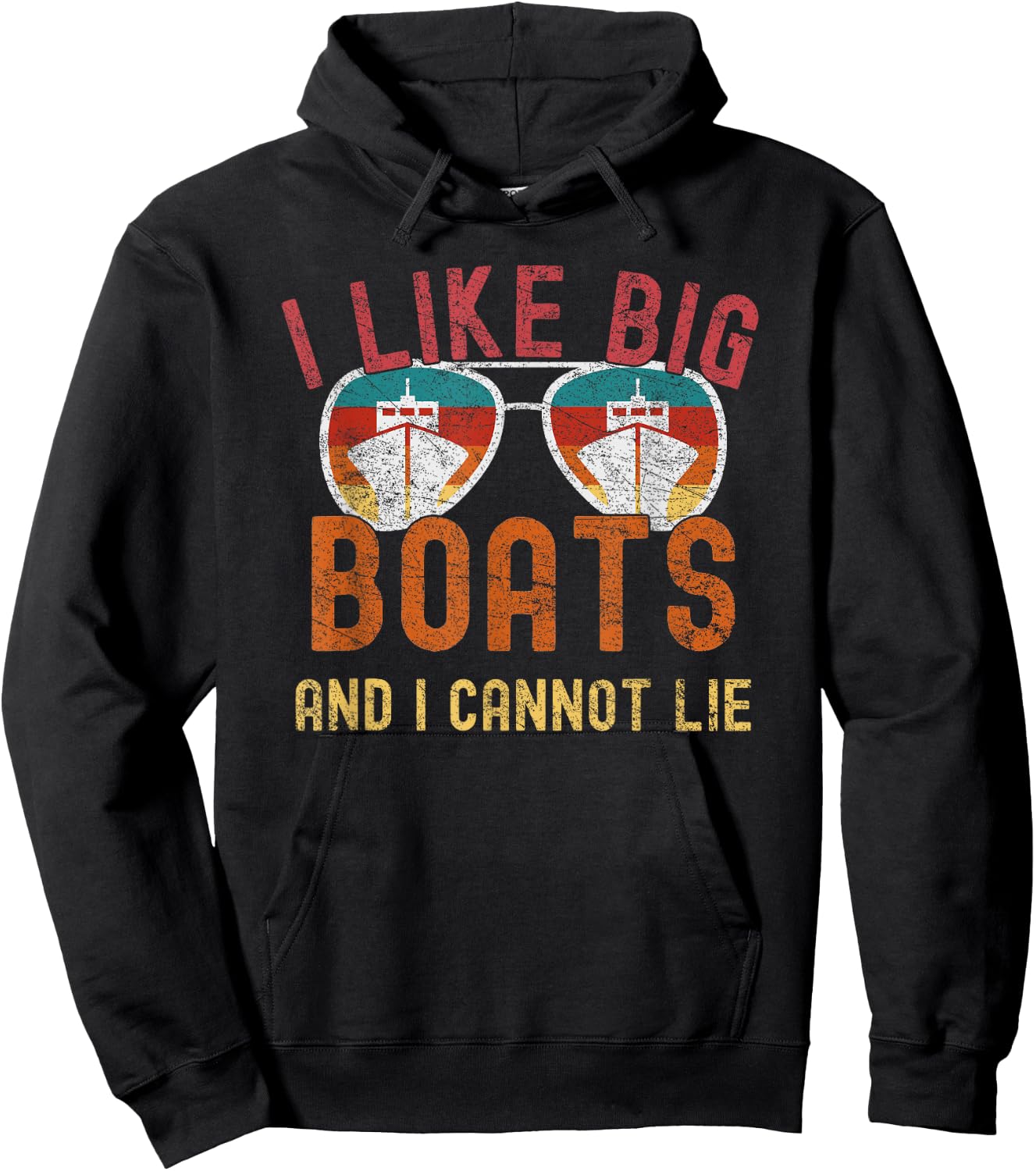 I Like Big Boats And I Cannot Lie Yacht Boating Funny Cruise Hoodie - Hoodie | Black