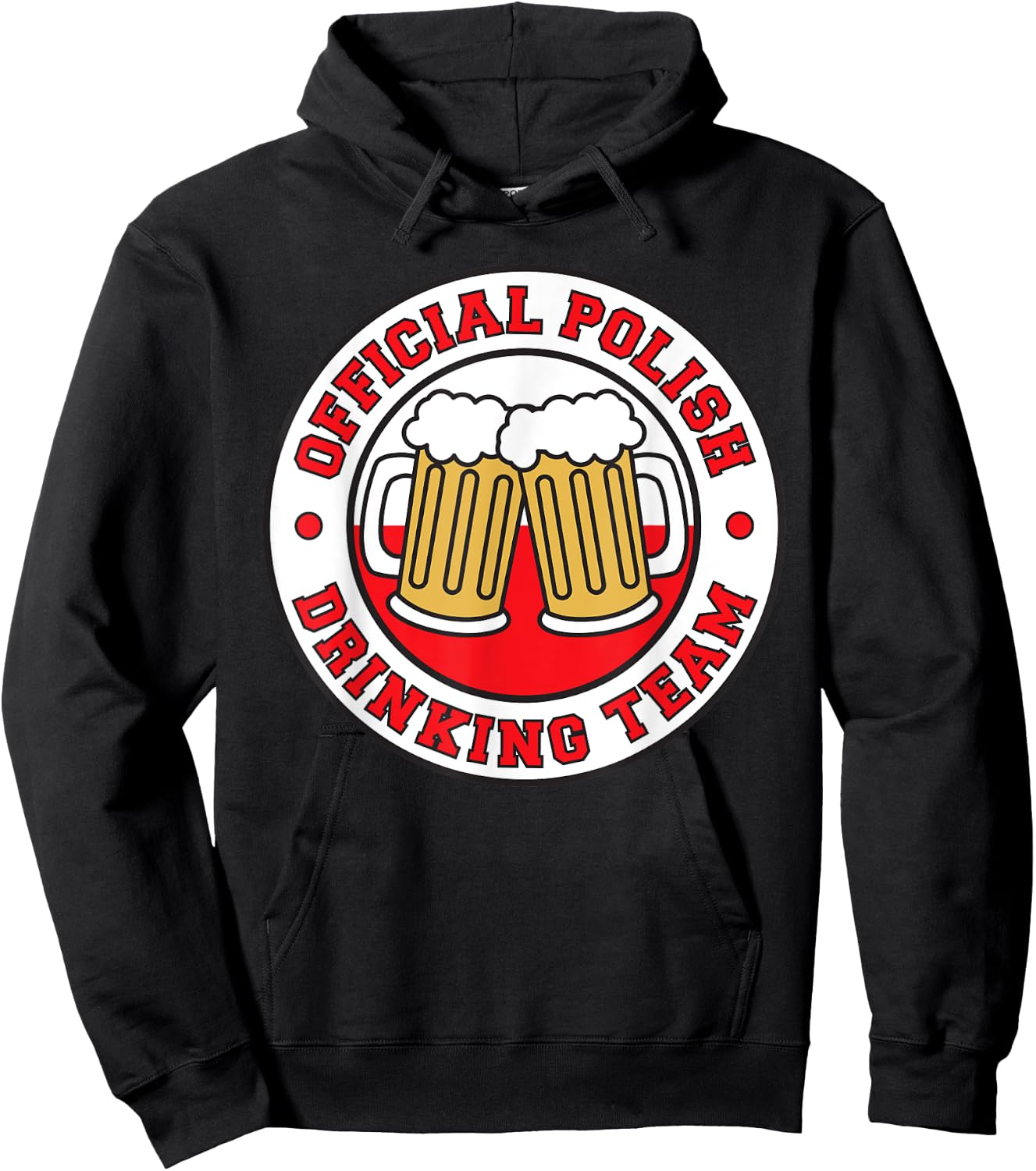 Official Polish Drinking Team Flag Of Poland Beer Hoodie - Hoodie | Black