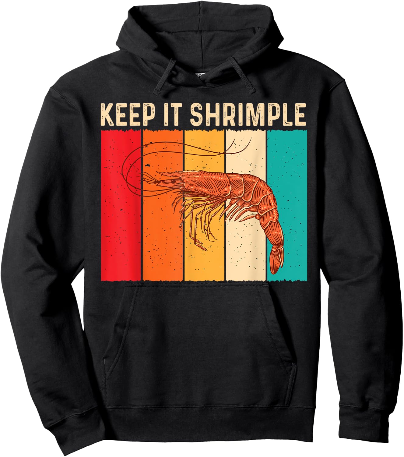 Keep It Shrimple Funny Shrimp Seafood Shellfish Prawn Lover Hoodie - Hoodie | Black