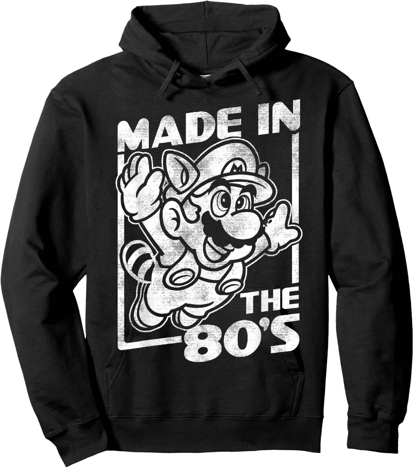 Super Mario Bros 3 Tanooki Mario Made In The 80's Vintage Hoodie - Hoodie | Black