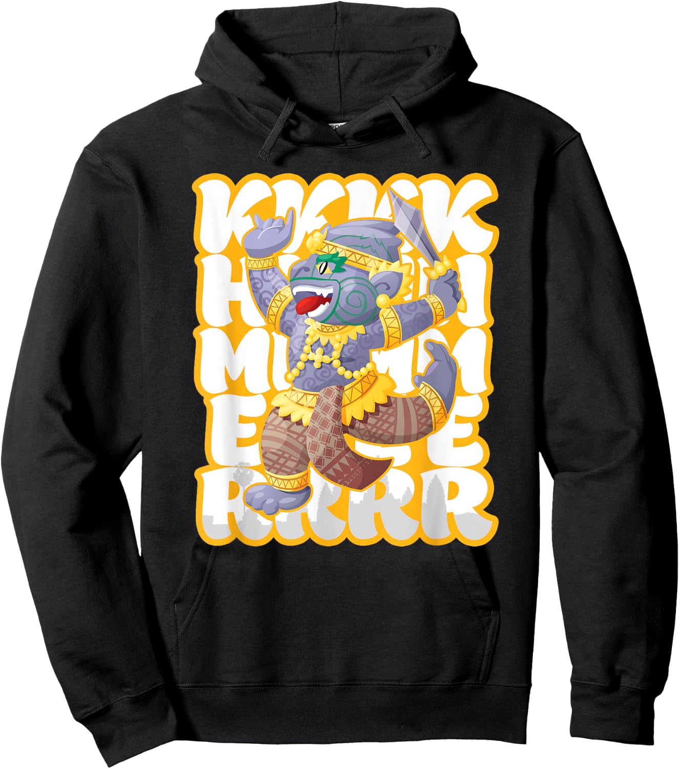 Cambodian Khmer Angkor Hanuman Monkey King Love Hoodie - Hoodie | Black