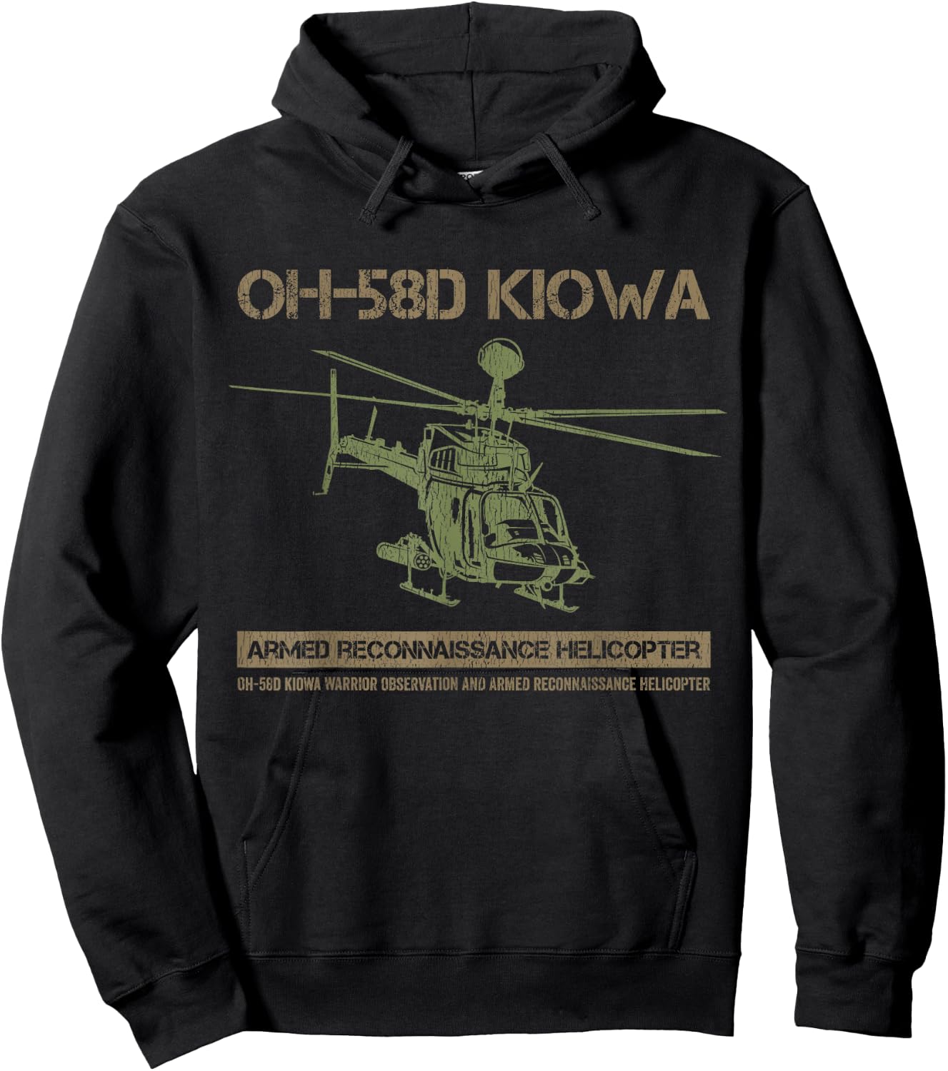 OH-58D Kiowa Warrior Helicopter Pilot Hoodie - Hoodie | Black