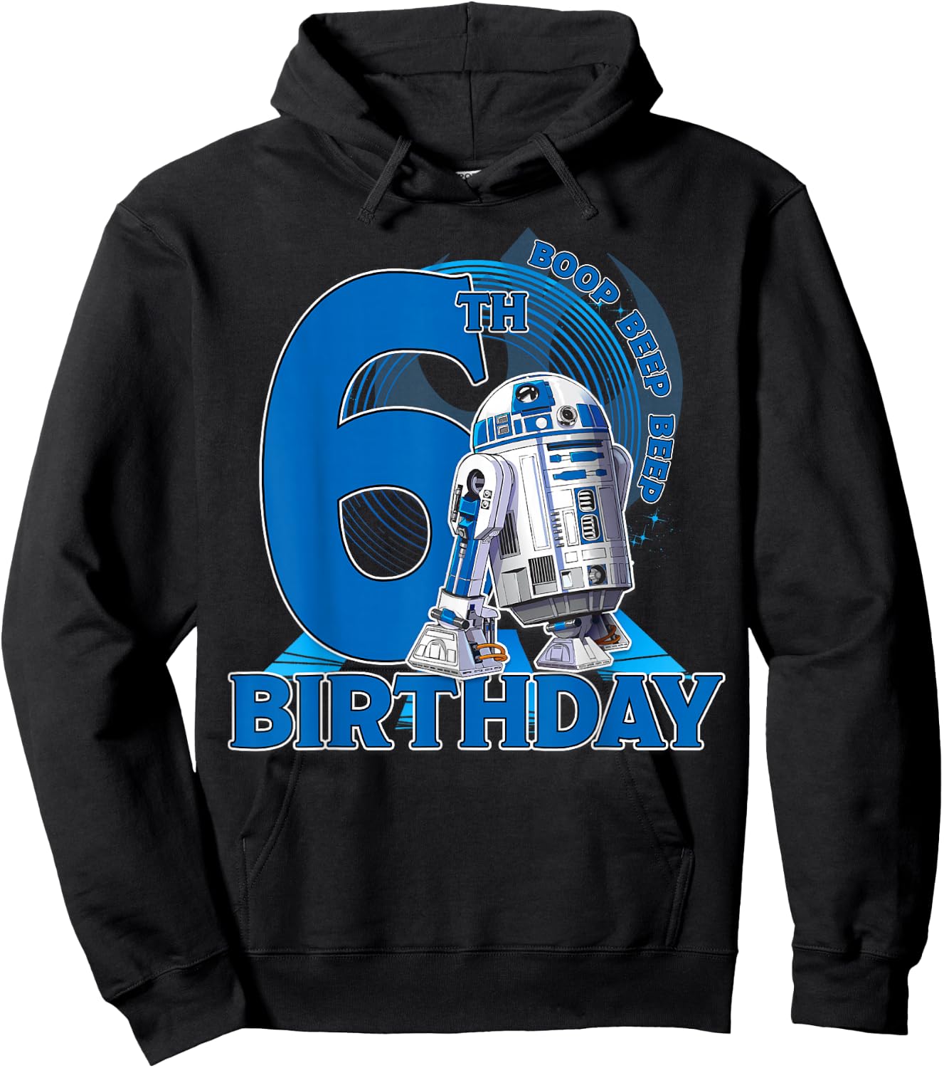 Star Wars R2-D2 Boop Beep Beep 6th Birthday Hoodie - Hoodie | Black