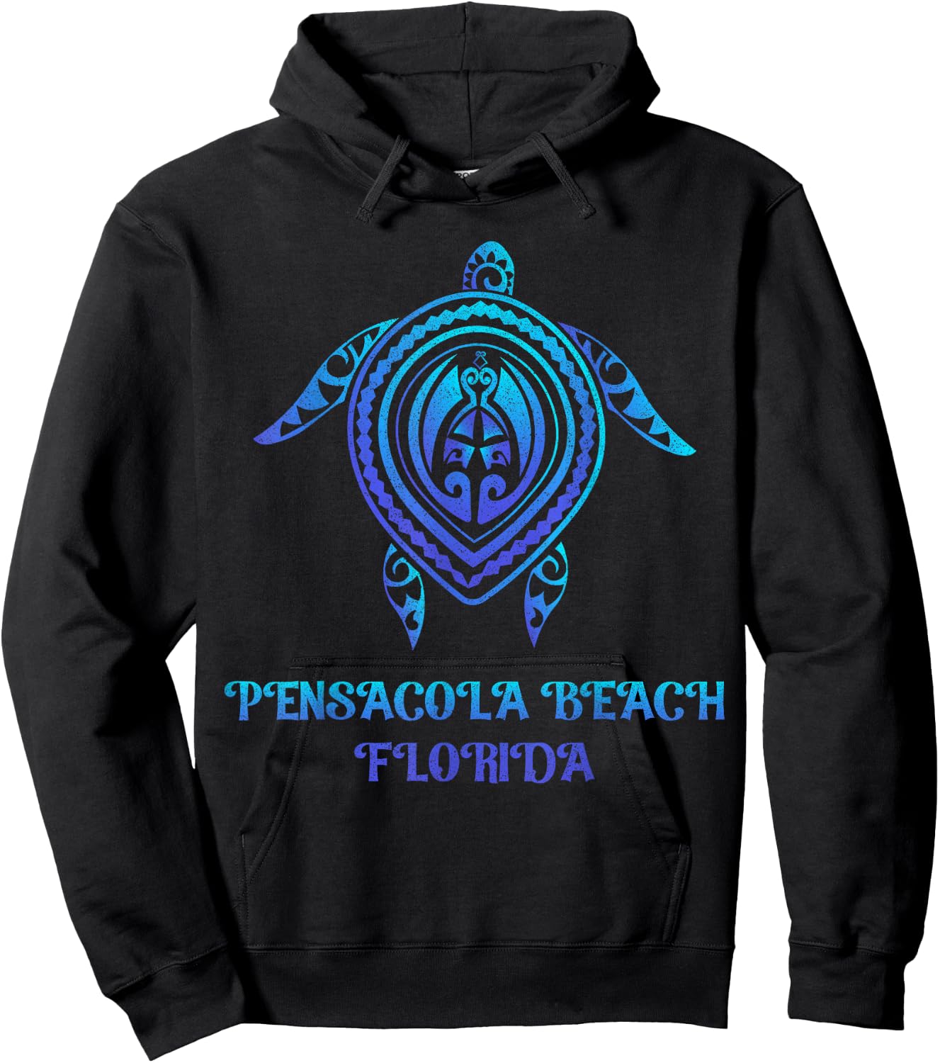 Pensacola Beach Florida Beach Souvenirs Sea Turtle Tribal Women Girls Kids Hoodie - Hoodie | Black
