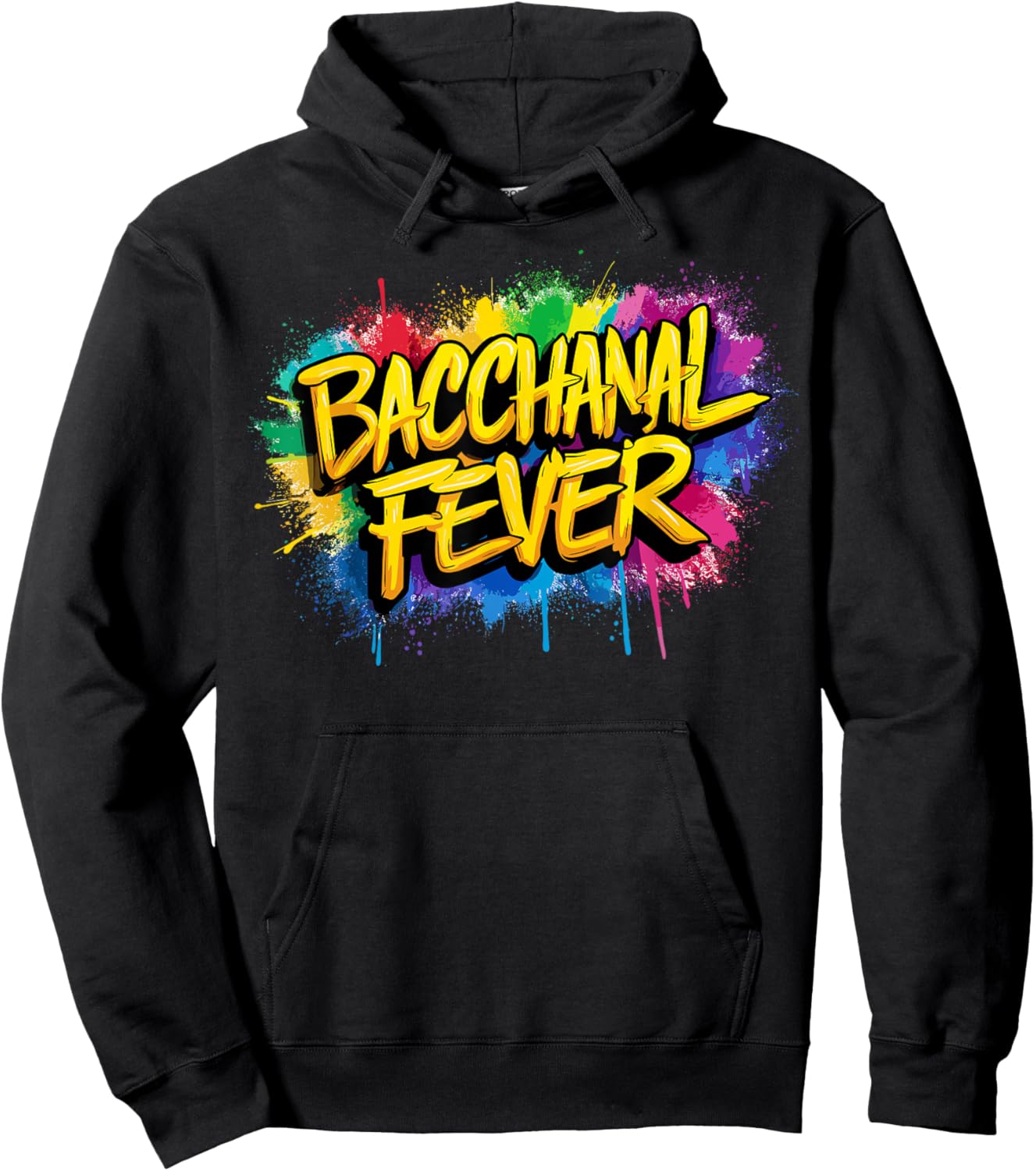 Soca Party, Jouvert, Paint Powder Fete, Bacchanal Fever Hoodie - Hoodie | Black