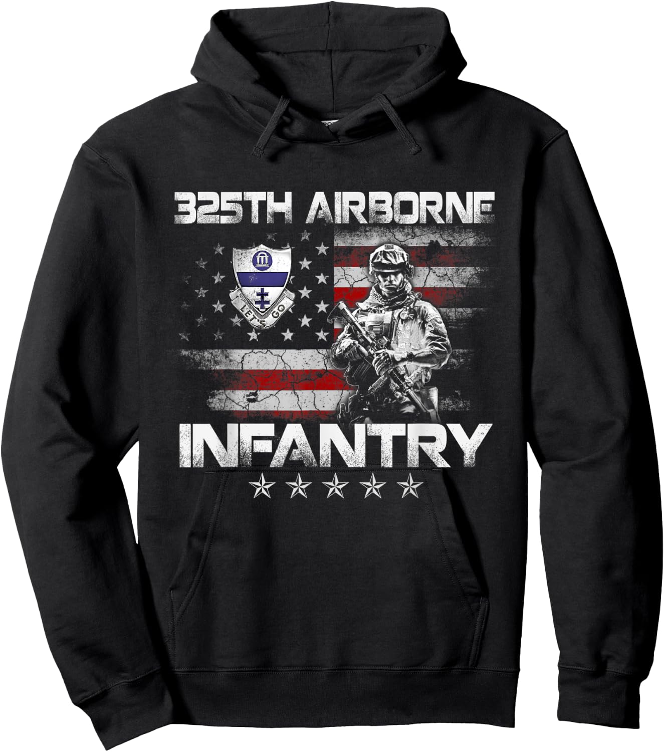 325th Airborne Infantry Regiment Veteran 4th Of July Gift Hoodie - Hoodie | Black