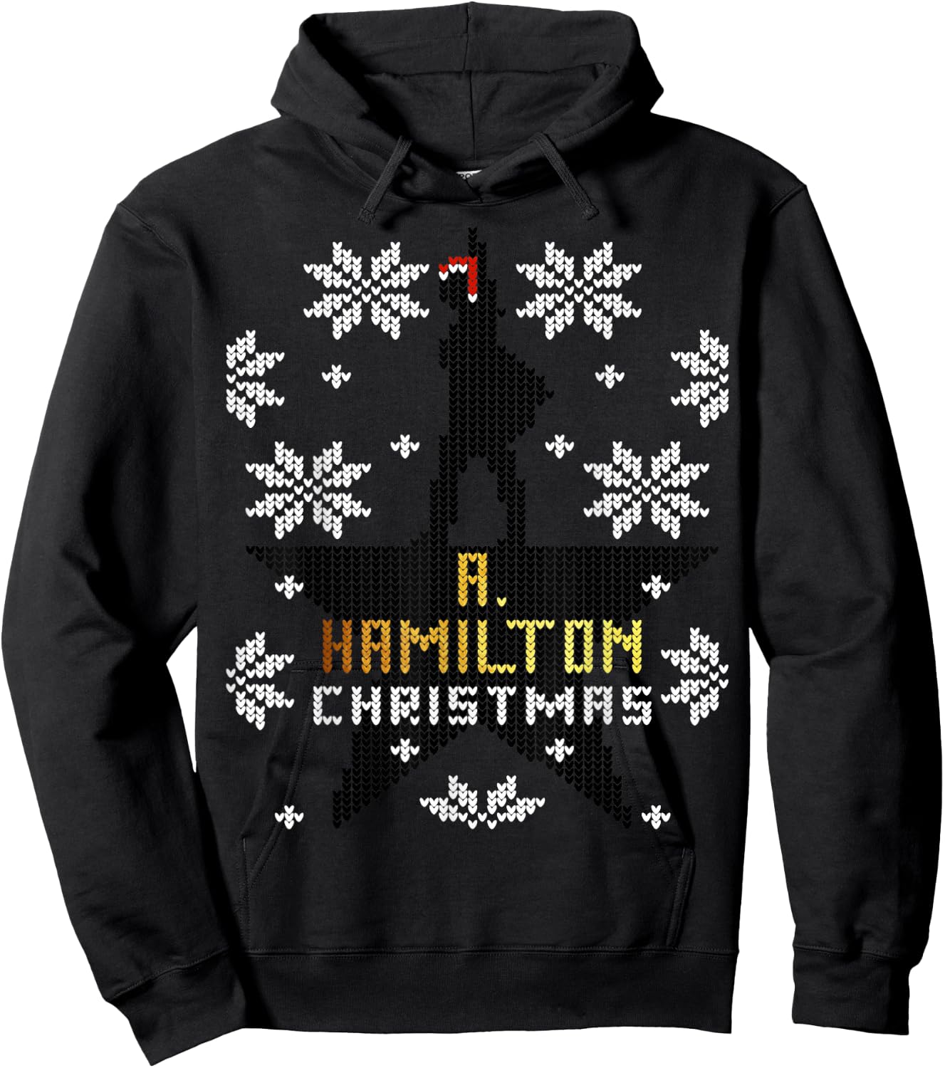 Christmas A. Hamilton Ugly Sweater, A. HAM Holiday Gift Hoodie - Hoodie | Black