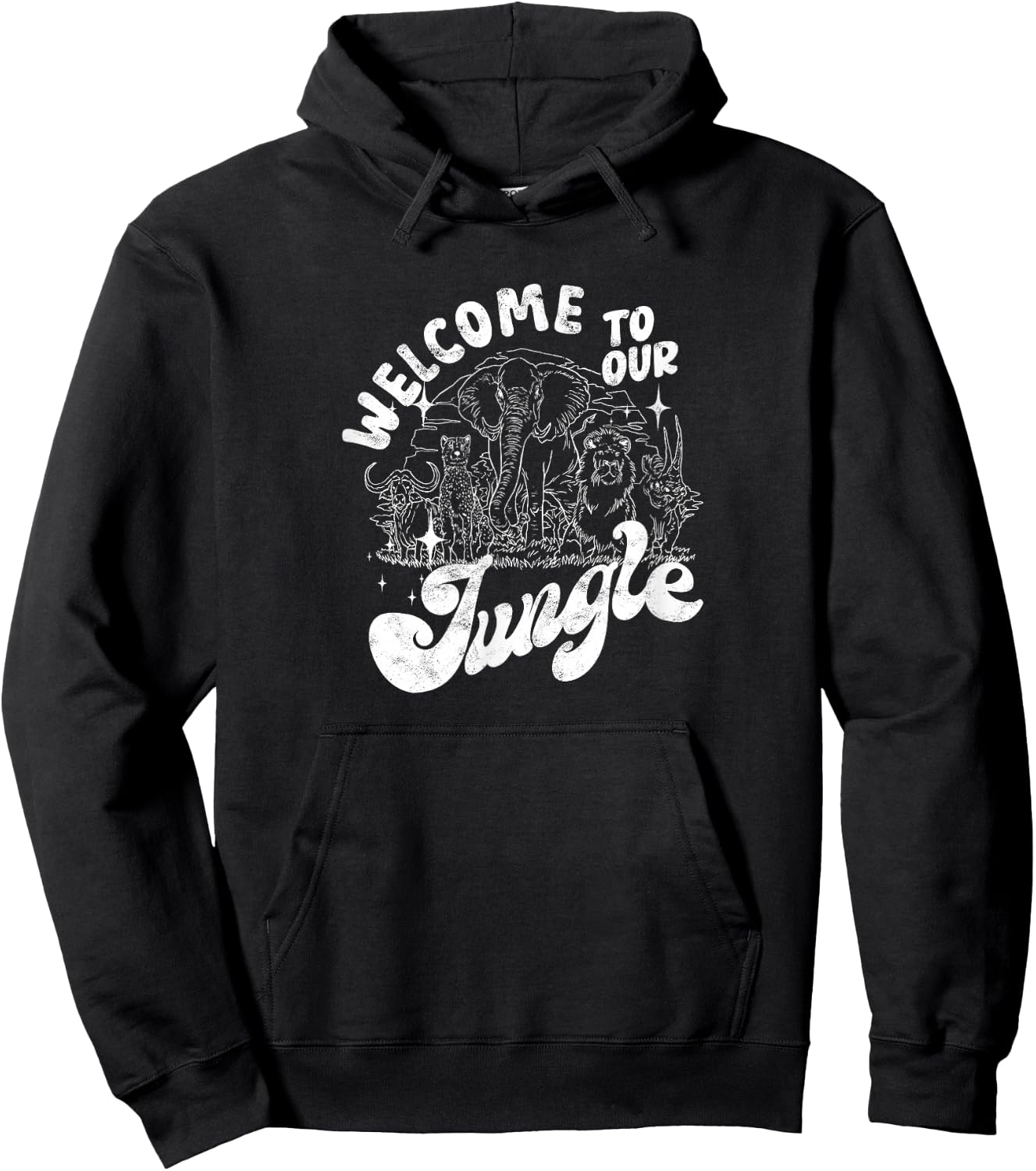 welcome to our jungle Safari and Zoo Camping Hoodie - Hoodie | Black