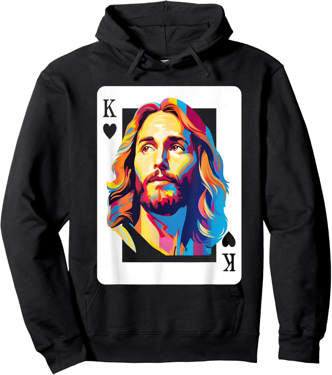 Jesus King Card Christian Women Hoodie - Hoodie | Black