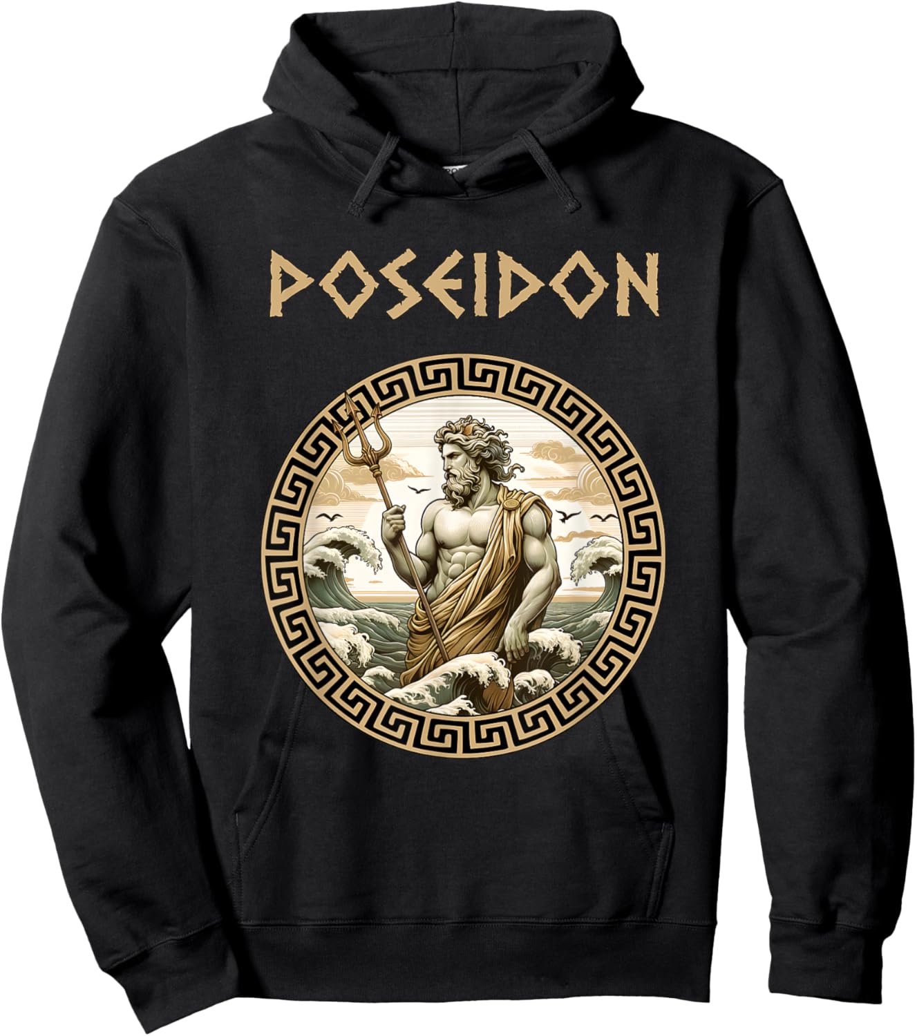 Poseidon Greek God of the Sea Ancient Greek Mythology Hoodie - Hoodie | Black