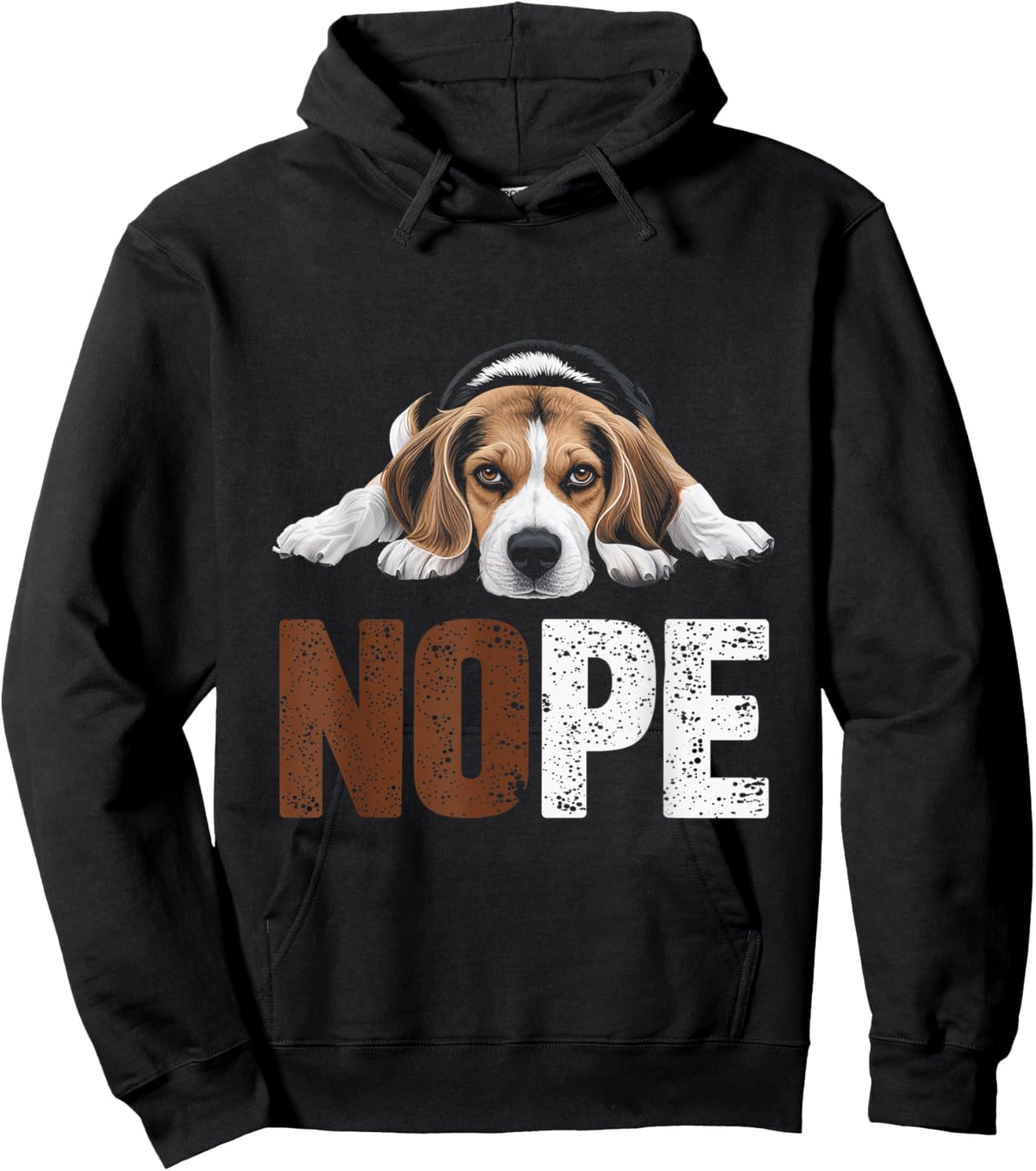 Nope Beagle Dog Lazy Pup Pet Owners Dog Lovers Men Women Hoodie - Hoodie | Black
