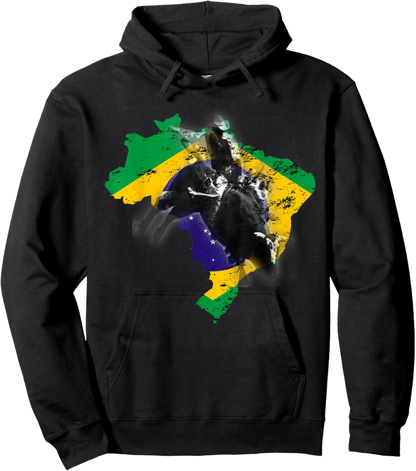 Bull-Riding Texas Ranch Rider Brazilian Cowboy Hoodie - Hoodie | Black