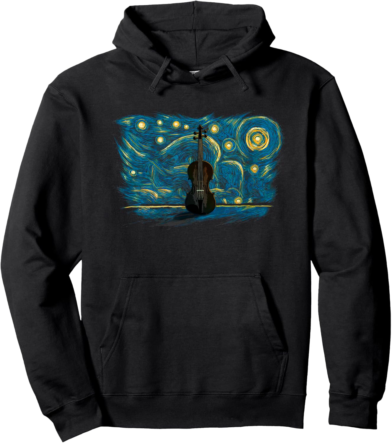 Retro Vintage Style Viola Hoodie - Hoodie | Black