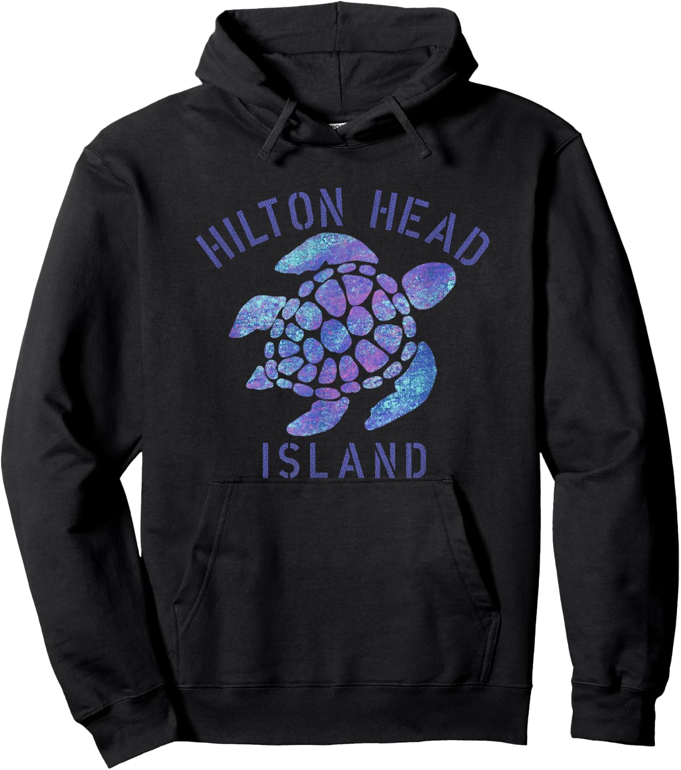 Hilton Head Island, SC Beach Design/Souvenir Illustration Hoodie - Hoodie | Black