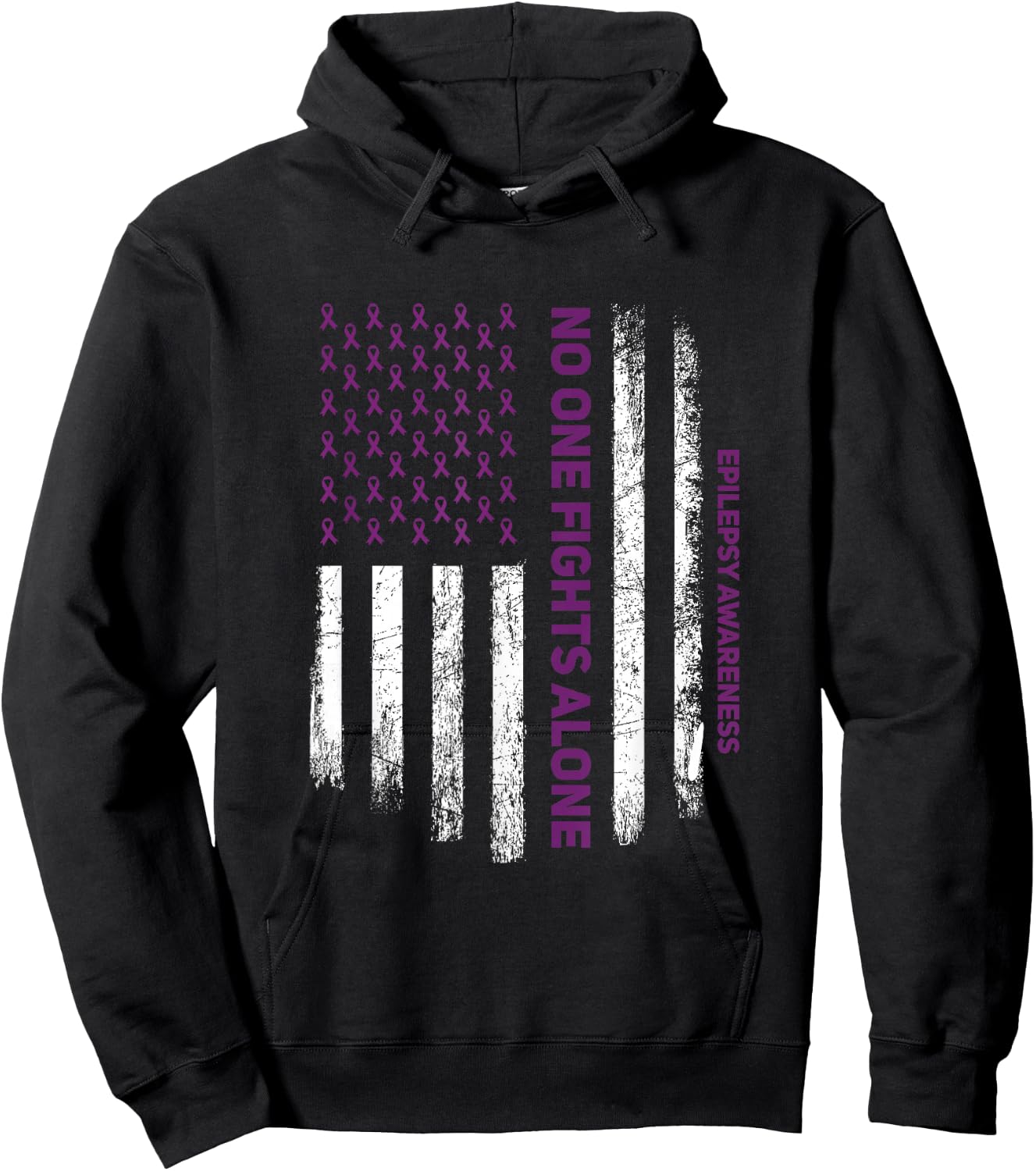 for Purple Ribbon Warrior & Supporters - Epilepsy Awareness Small Hoodie - Hoodie | Black
