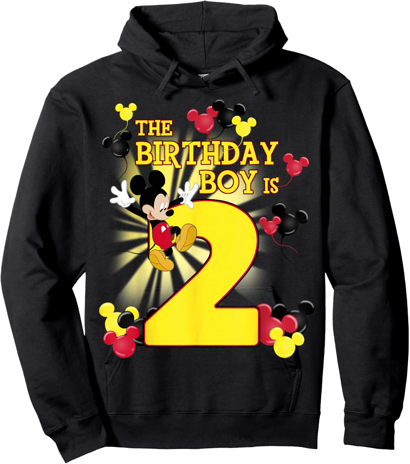 Disney Mickey and Friends Mickey 2nd Birthday Boy Small Hoodie - Hoodie | Black