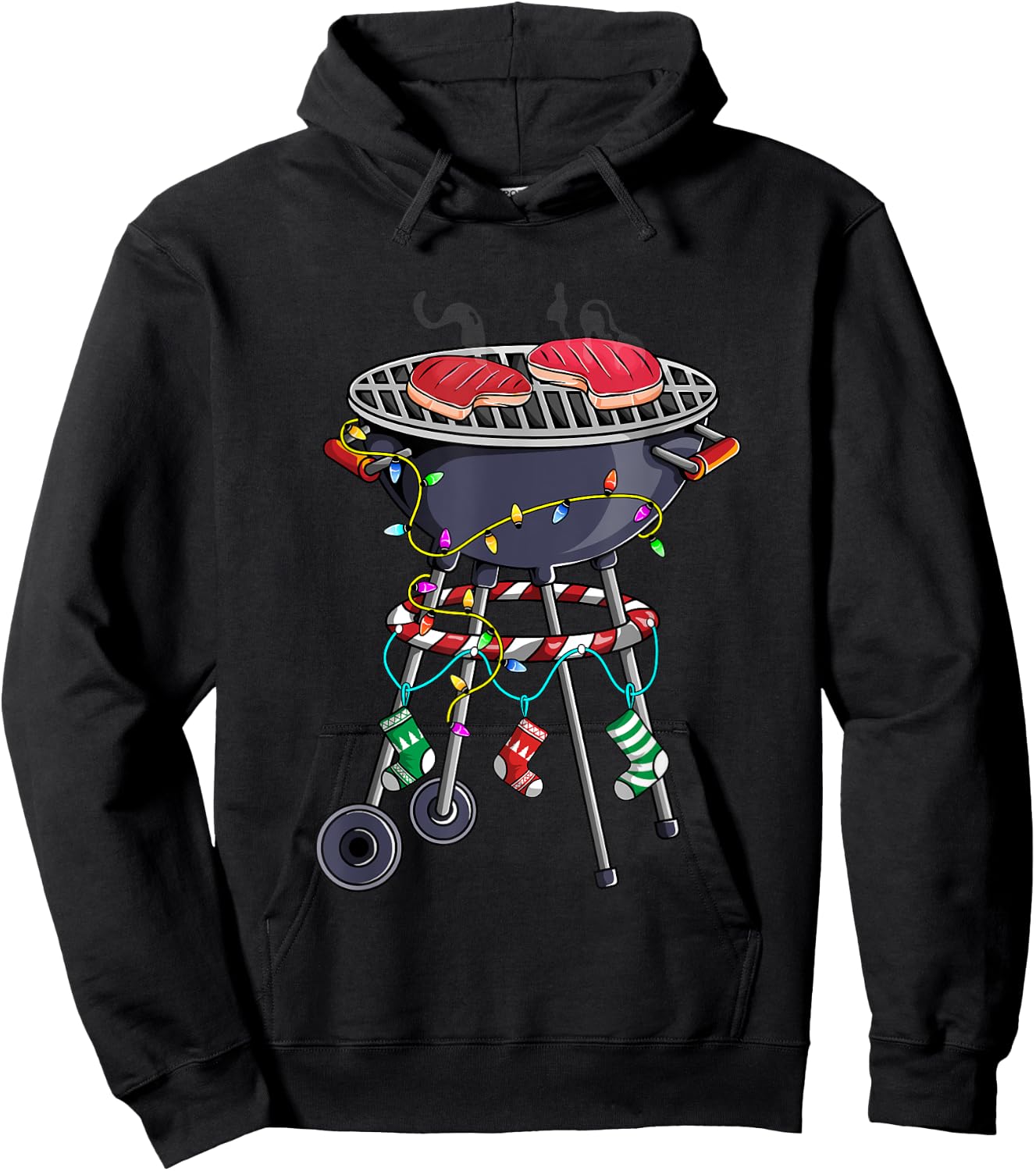 Christmas Grill Design For Holiday Themed Christmas BBQ Hoodie - Hoodie | Black