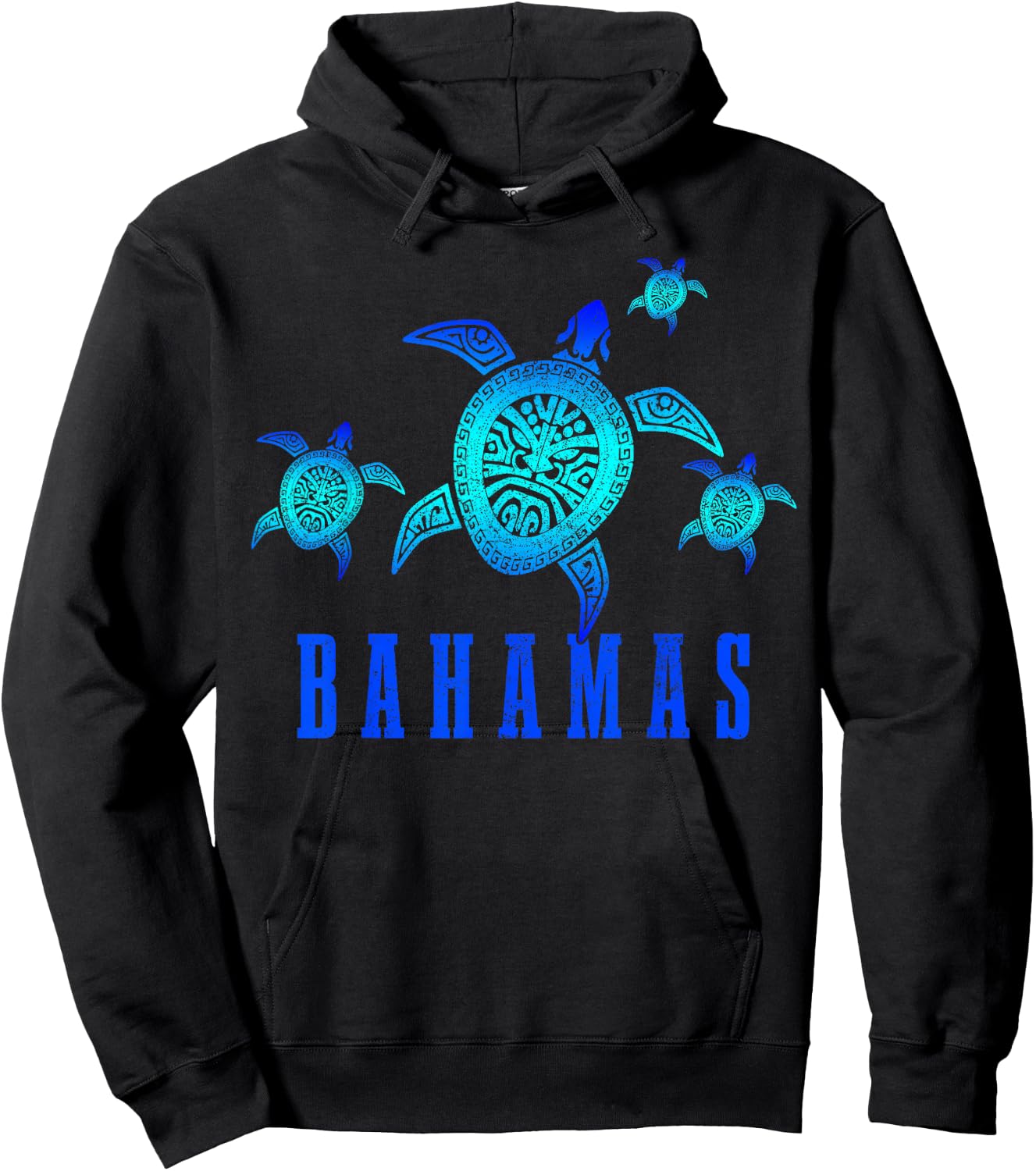 Bahamas Sea Turtle Tribal Pattern Scuba Diving Diver Bahamas Hoodie - Hoodie | Black