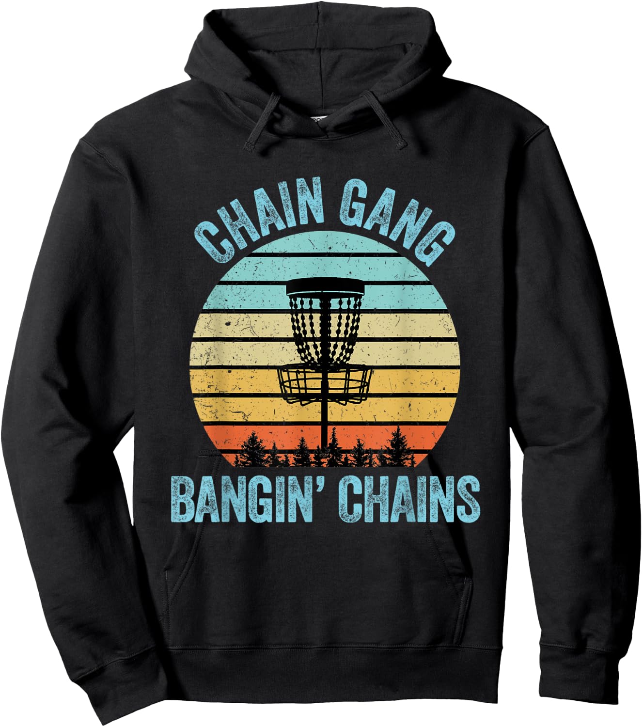Disc Golf Shirt Funny Chain Retro Disc Golf Gift Hoodie - Hoodie | Black