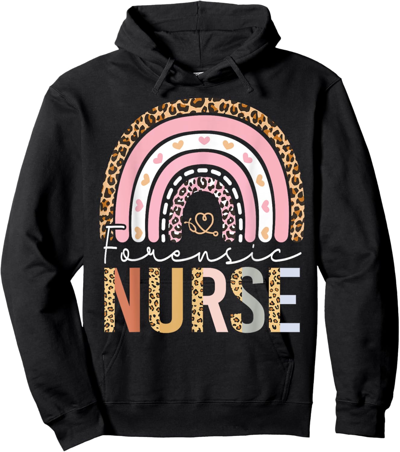 Forensic Nursing Leopard Cute Forensic Nurse Women Hoodie - Hoodie | Black