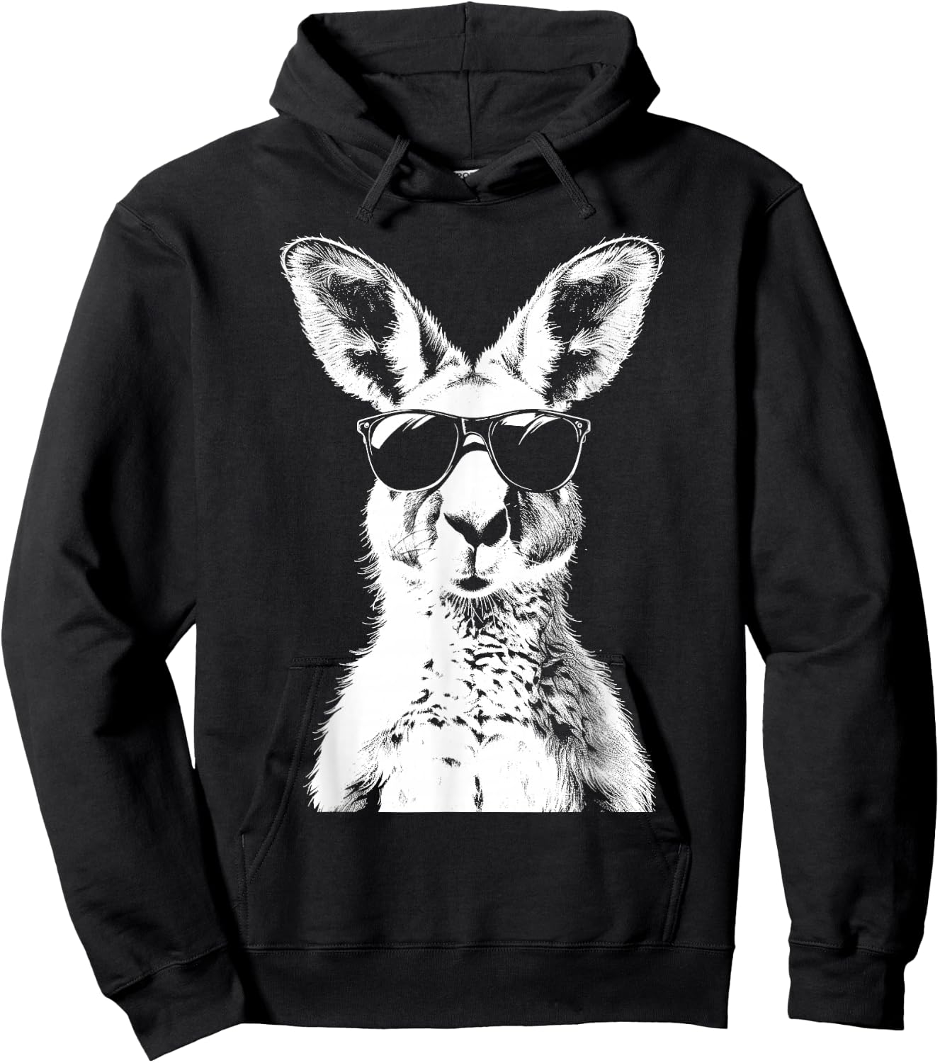 Kangaroo Wearing Sunglasses Funny Animal Australia Hoodie - Hoodie | Black