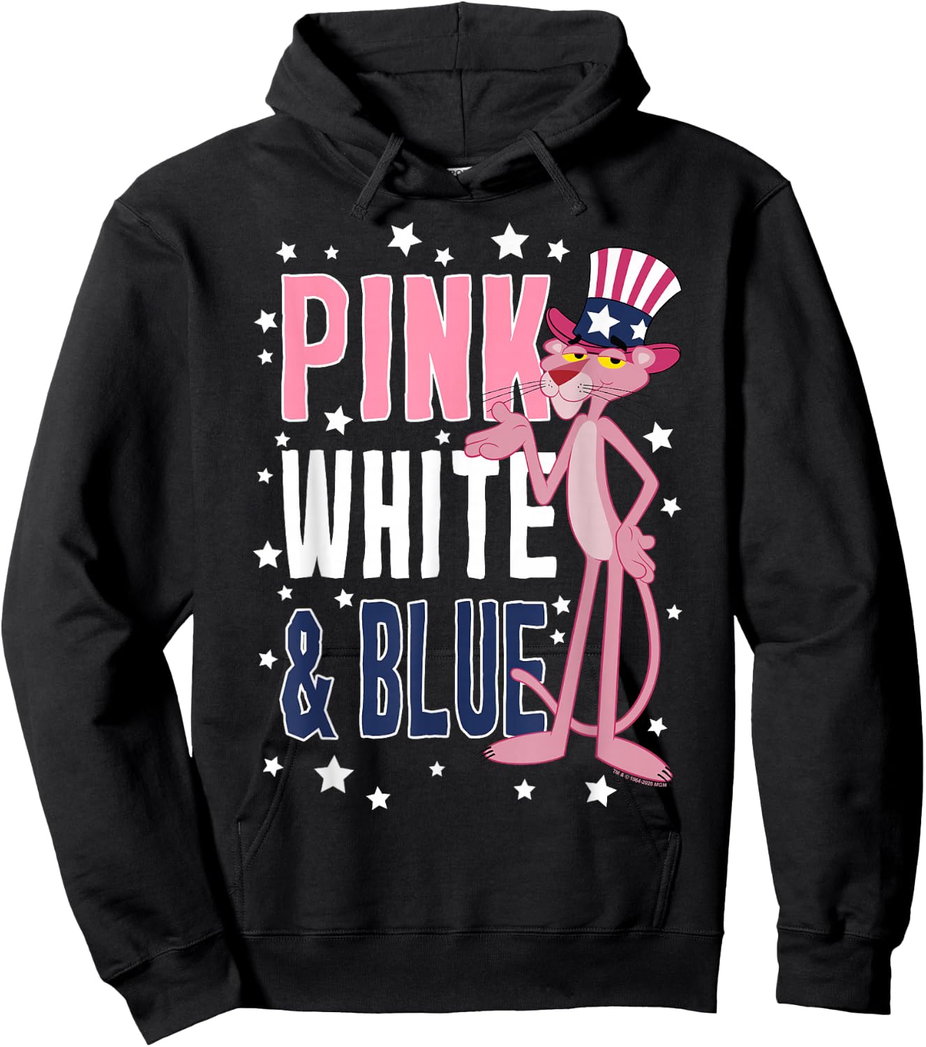 The Pink Panther Pink White & Blue Hoodie - Hoodie | Black