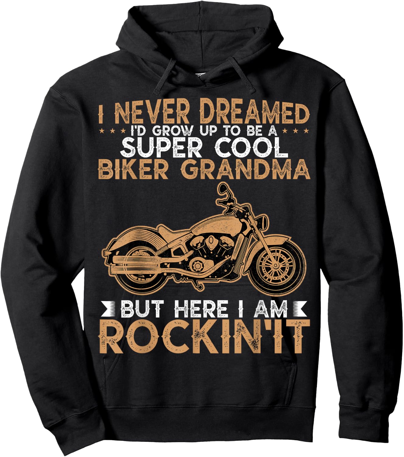 I Never Dreamed Motorcycles Grandma Biker Grandmother Hoodie - Hoodie | Black