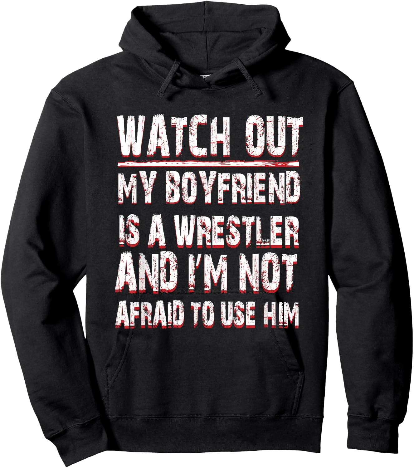 My Boyfriend is a Wrestler . Wrestling Gear Wear Gift Hoodie - Hoodie | Black