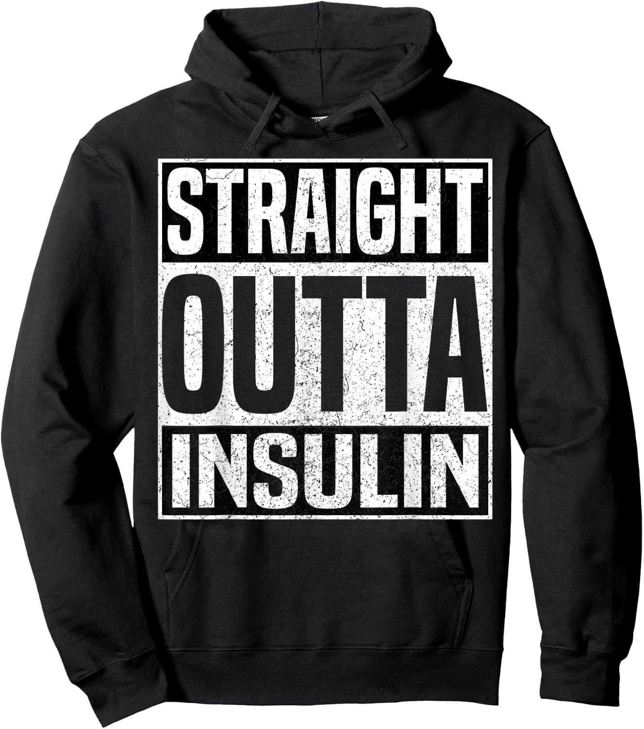 Straight Outta Insulin Funny Diabetes Awareness Diabetic Hoodie - Hoodie | Black