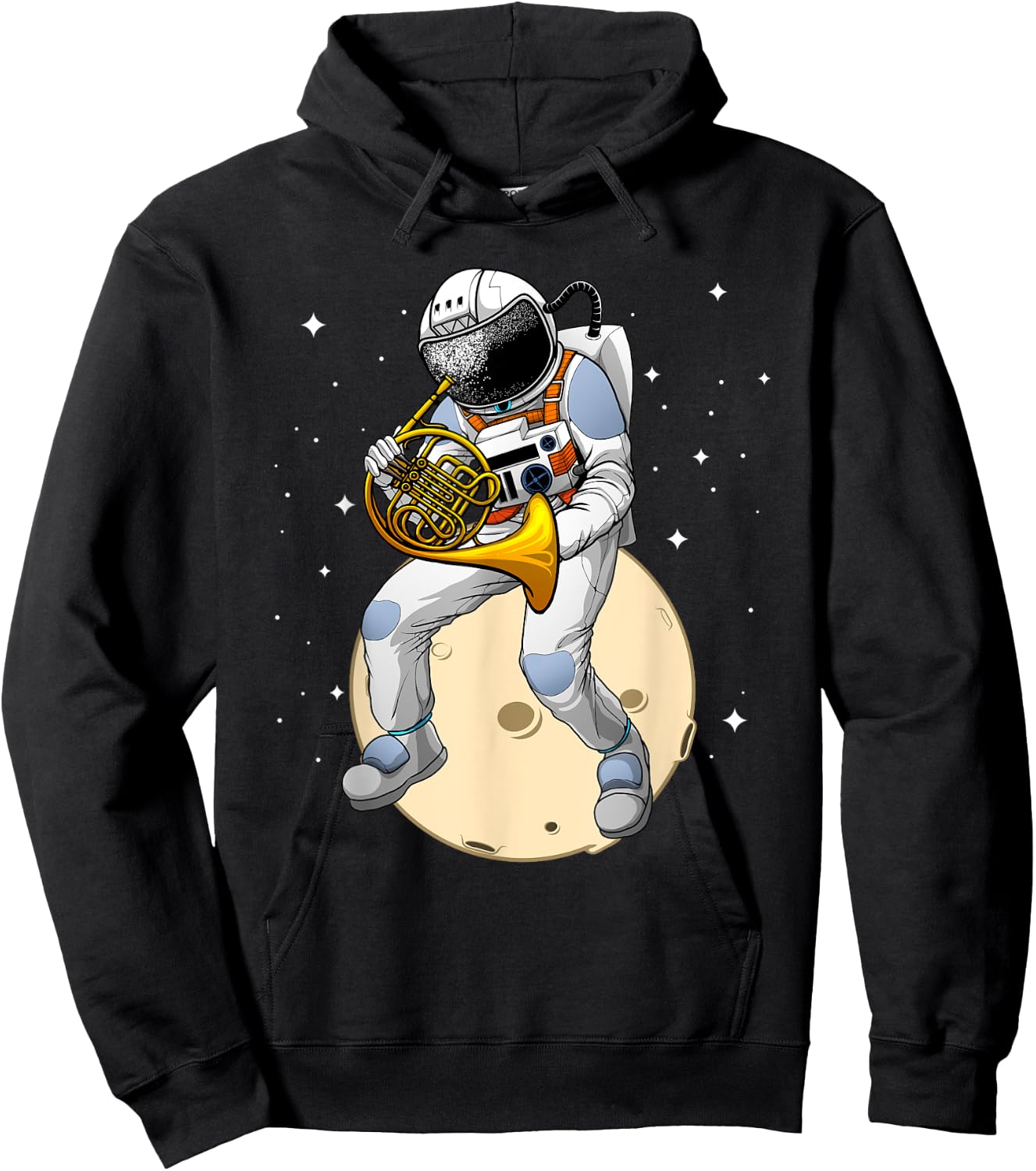Funny French Horn Art Women Boys Girls Kids Hornist Hoodie - Hoodie | Black