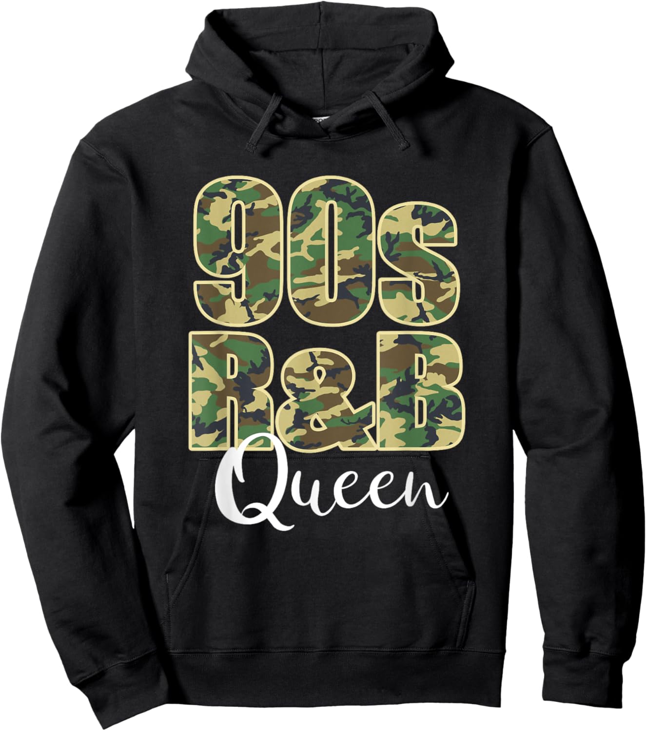 90s R&B Black or African American Camo Music Hoodie - Hoodie | Black