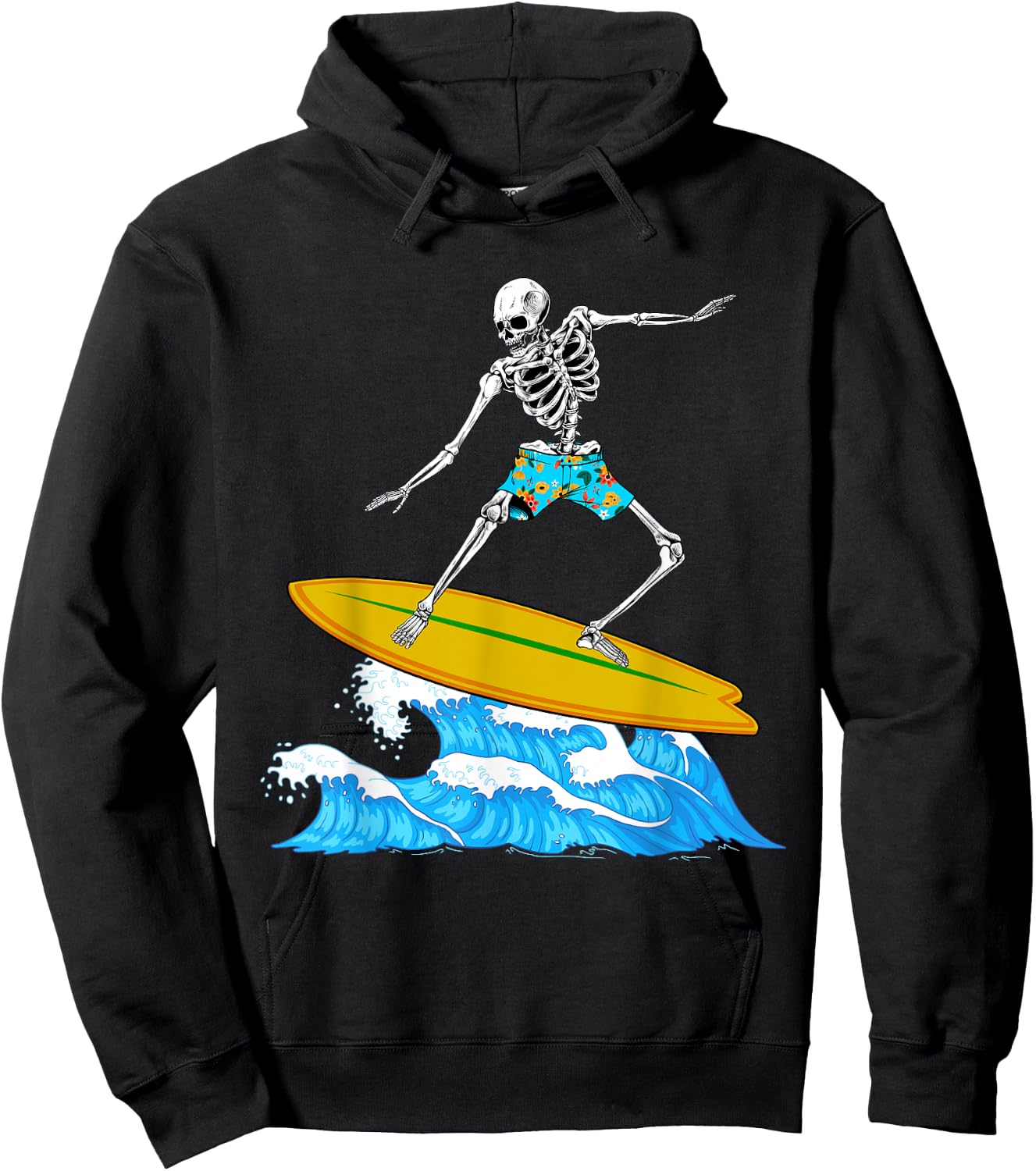 Cool Surfing Women Skeleton Surfer Surfboard Lovers Hoodie - Hoodie | Black