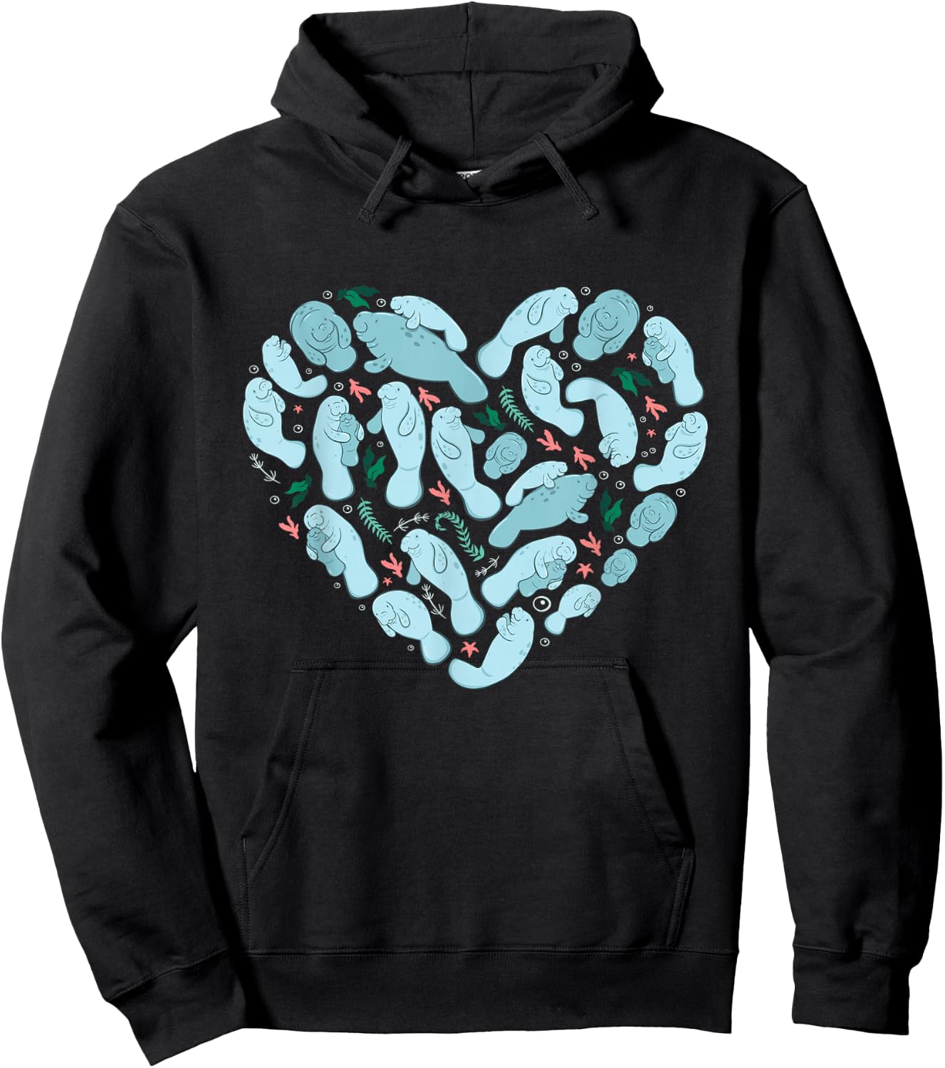 Manatee lover heart sea cow Floaty Potato kids boys women Hoodie - Hoodie | Black