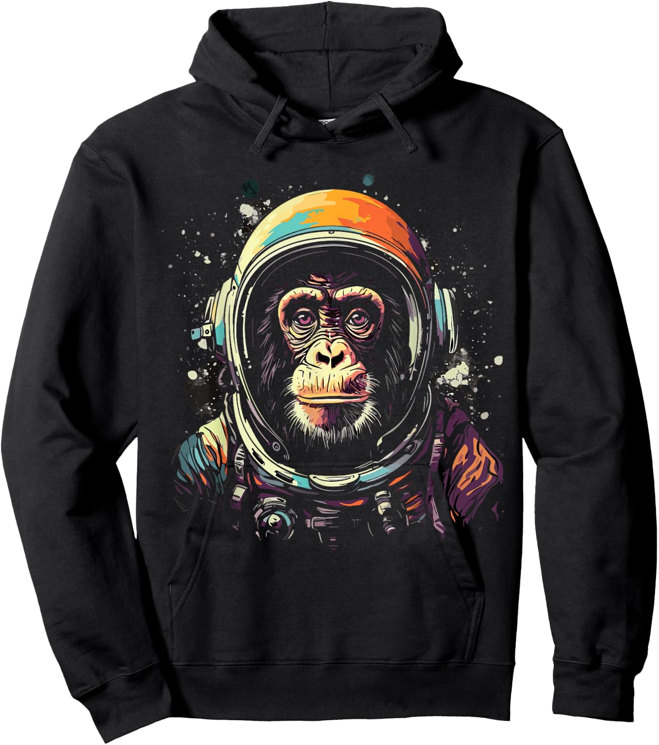 Astronaut Monkey Vintage Space Cosmonaut Graphic Travel Hoodie - Hoodie | Black