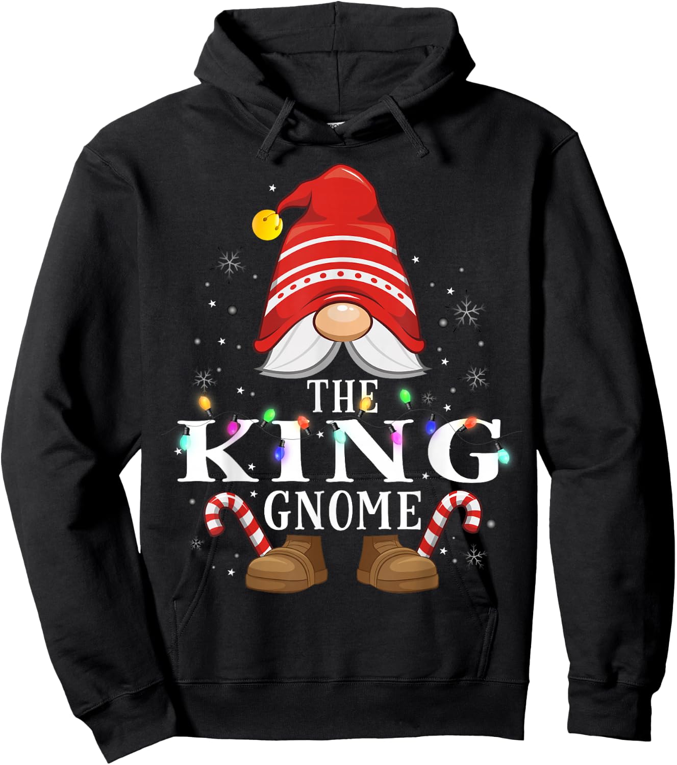 The King Gnome Family Christmas Pajama Party Hoodie - Hoodie | Black