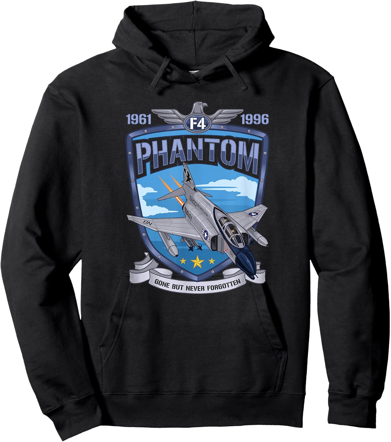 Vintage F4 Phantom II Jet Fighter Military Aviation Hoodie - Hoodie | Black