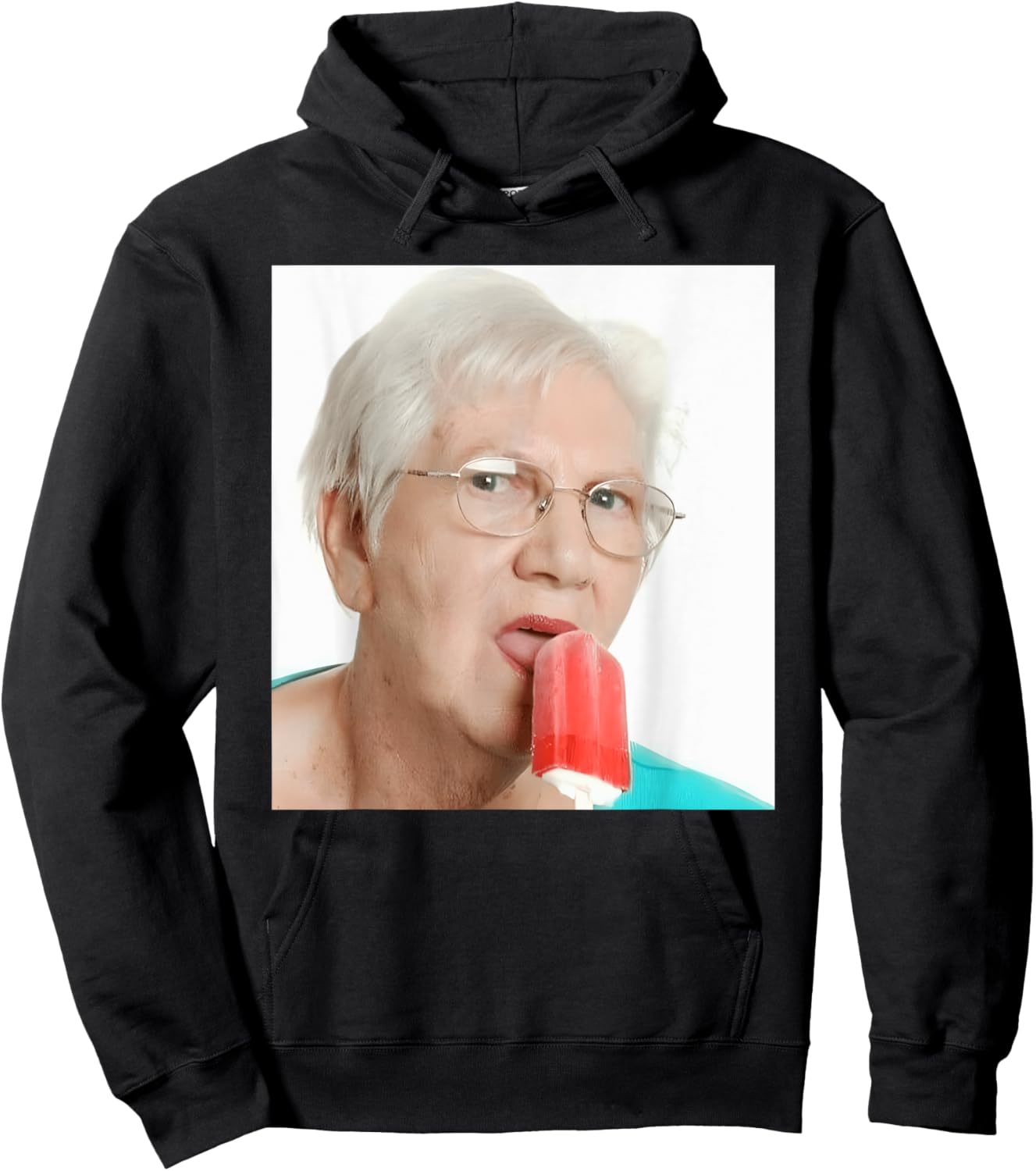 Grandma Just Lick It. Grandma Licks Ice Cream Meme Ice Lovers Summer Hoodie - Hoodie | Black