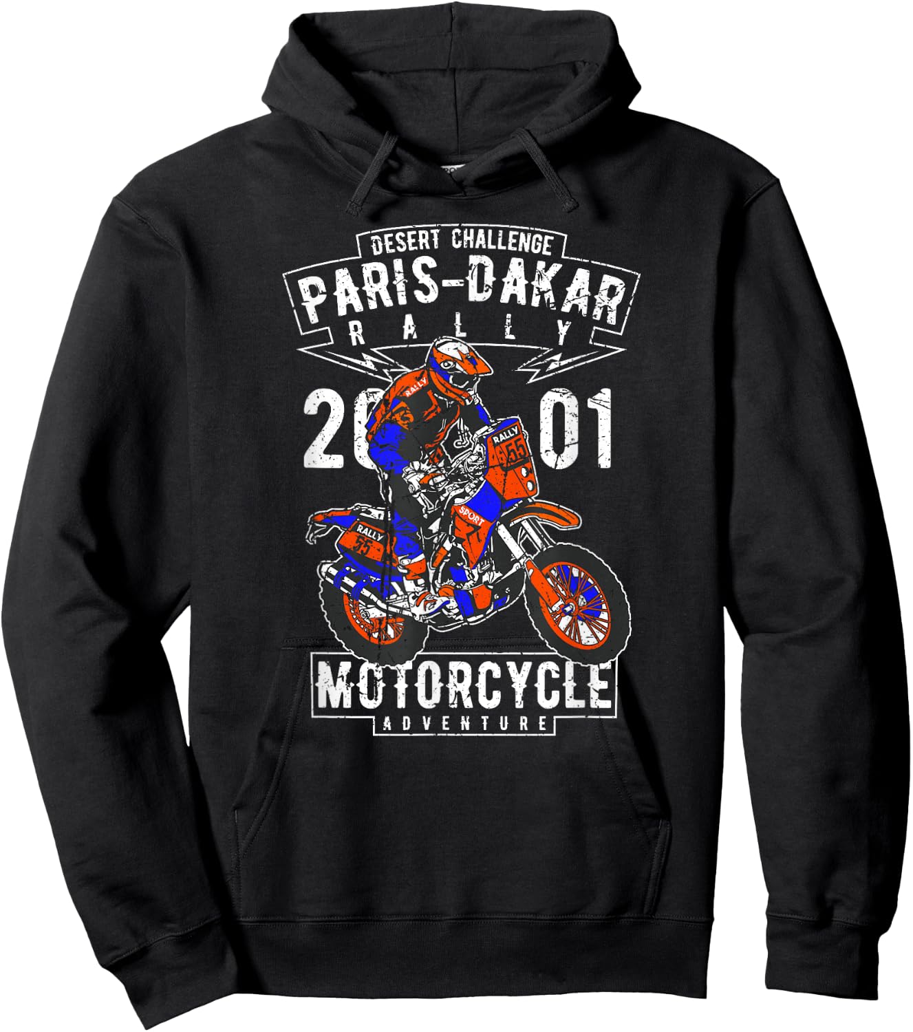 Paris-Dakar rally motorcycle adventure Sahara motocross Hoodie - Hoodie | Black