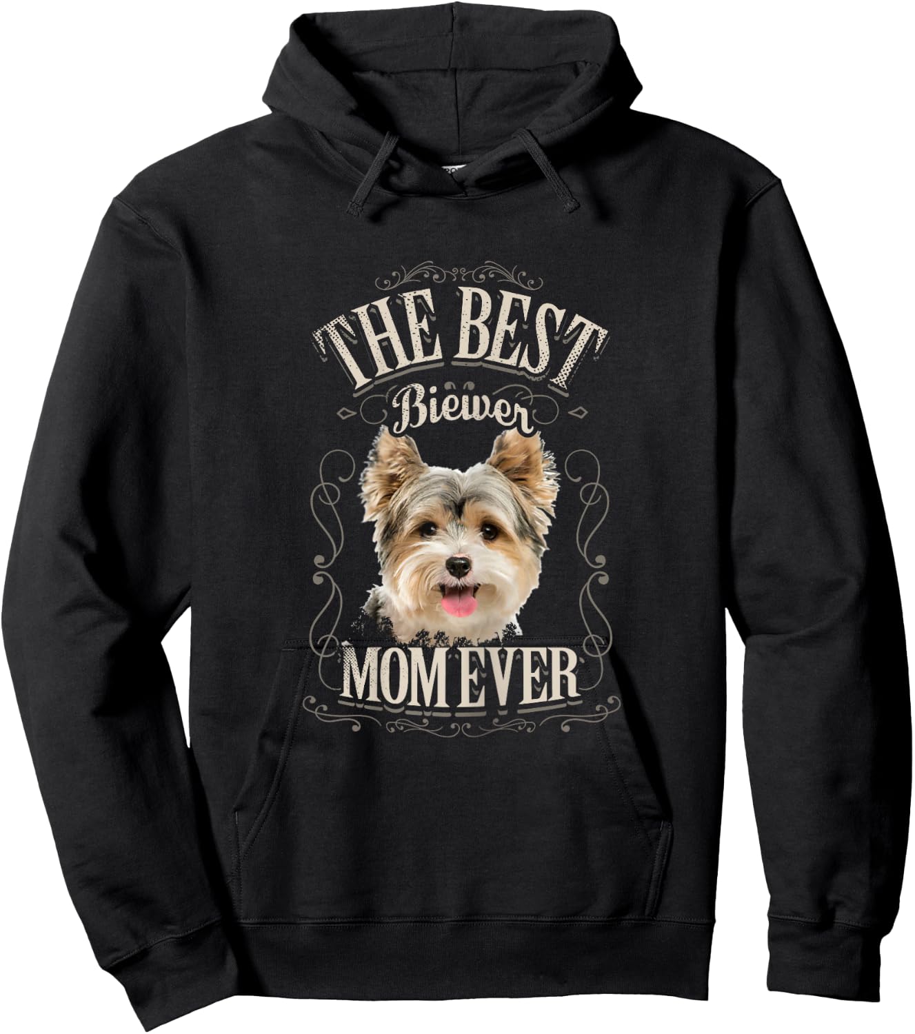 Best Biewer Mom Ever Funny Biewer Terrier Dog Gifts Vintage Hoodie - Hoodie | Black
