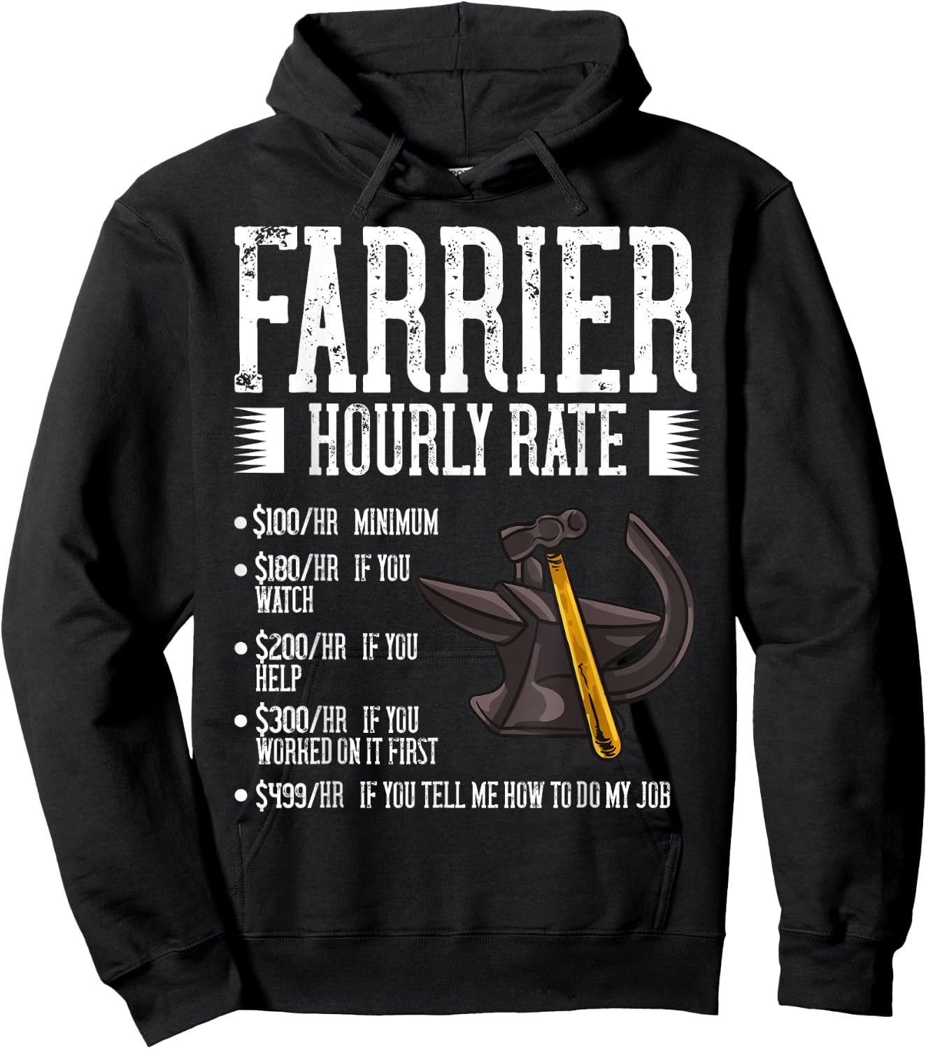 Farrier Horseshoe Gift Hoof Tools Hoodie - Hoodie | Black