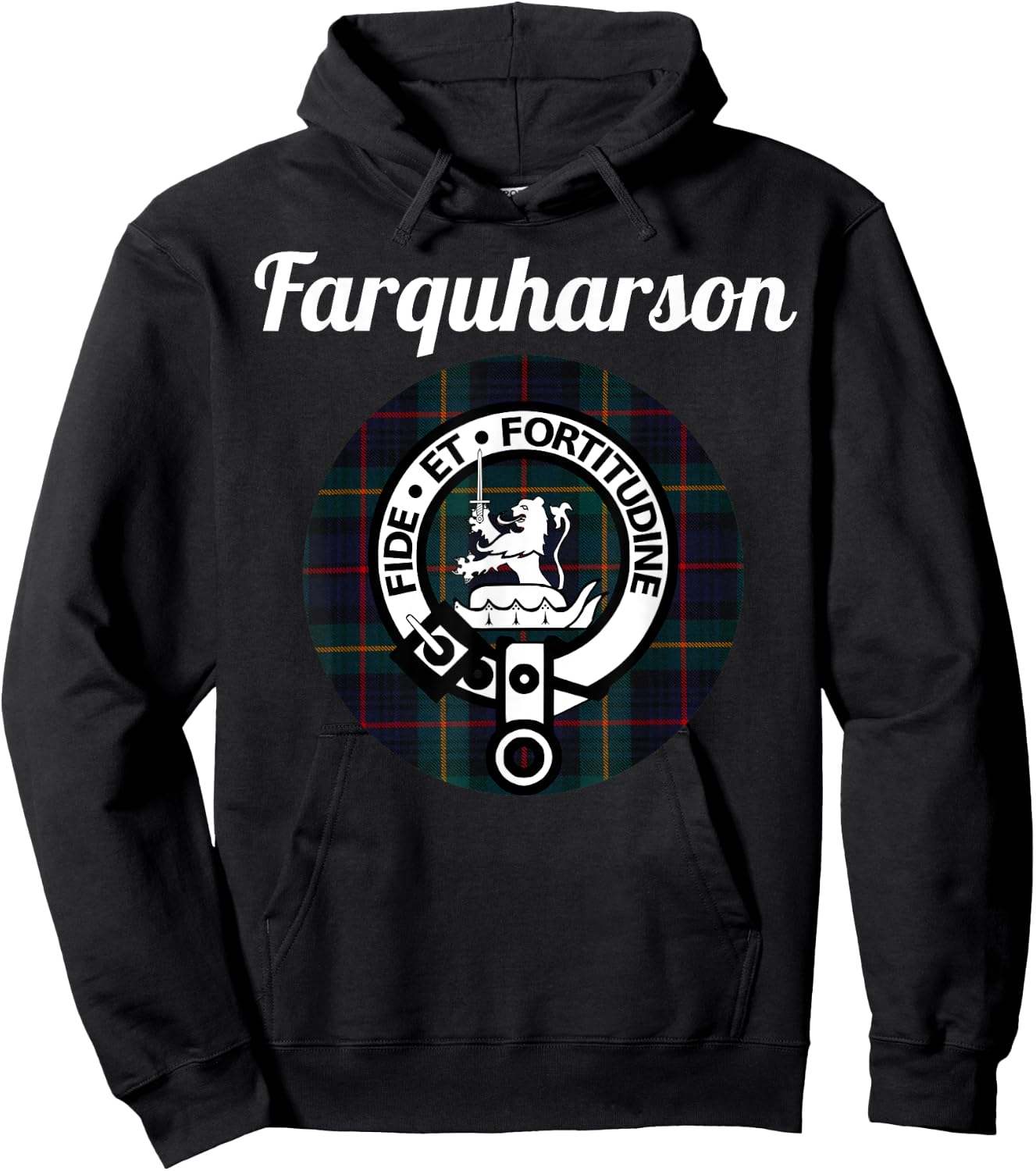 Farquharson Clan Scottish Name Coat Of Arms Tartan Hoodie - Hoodie | Black