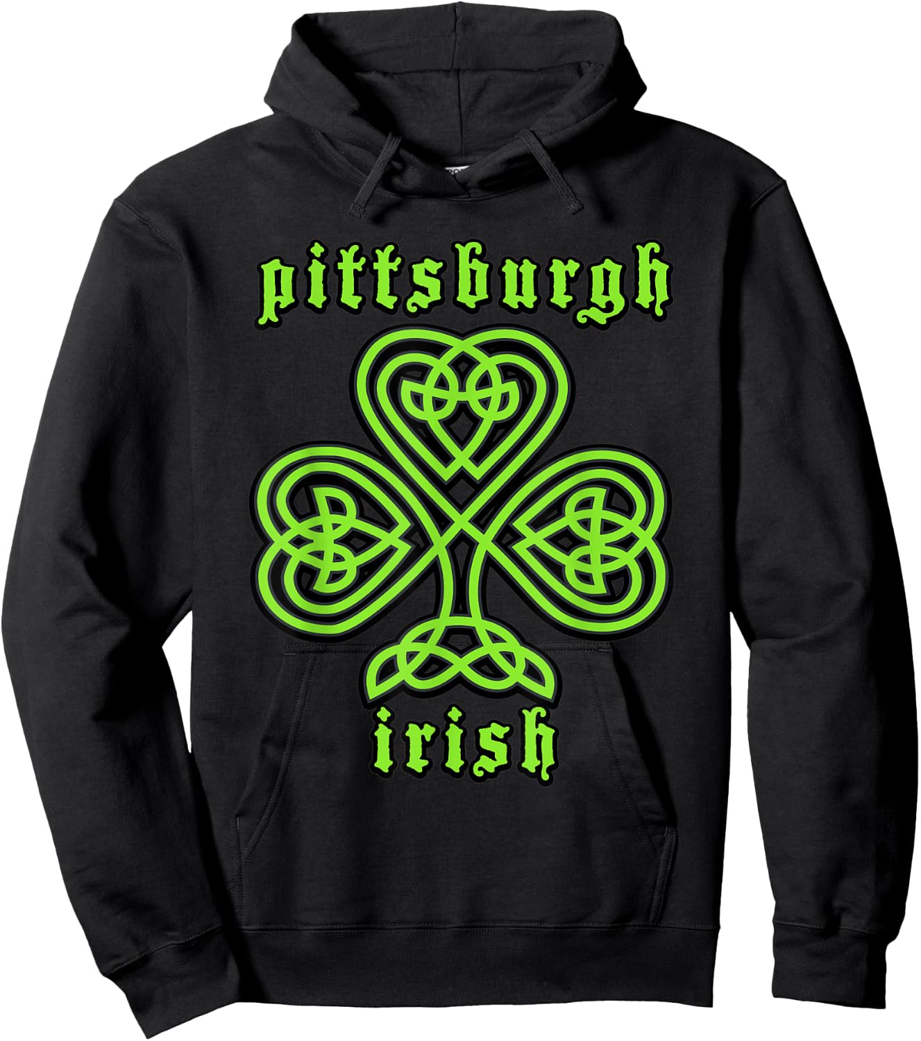 St Patricks Day Pittsburgh Irish Celtic Shamrock Hoodie - Hoodie | Black