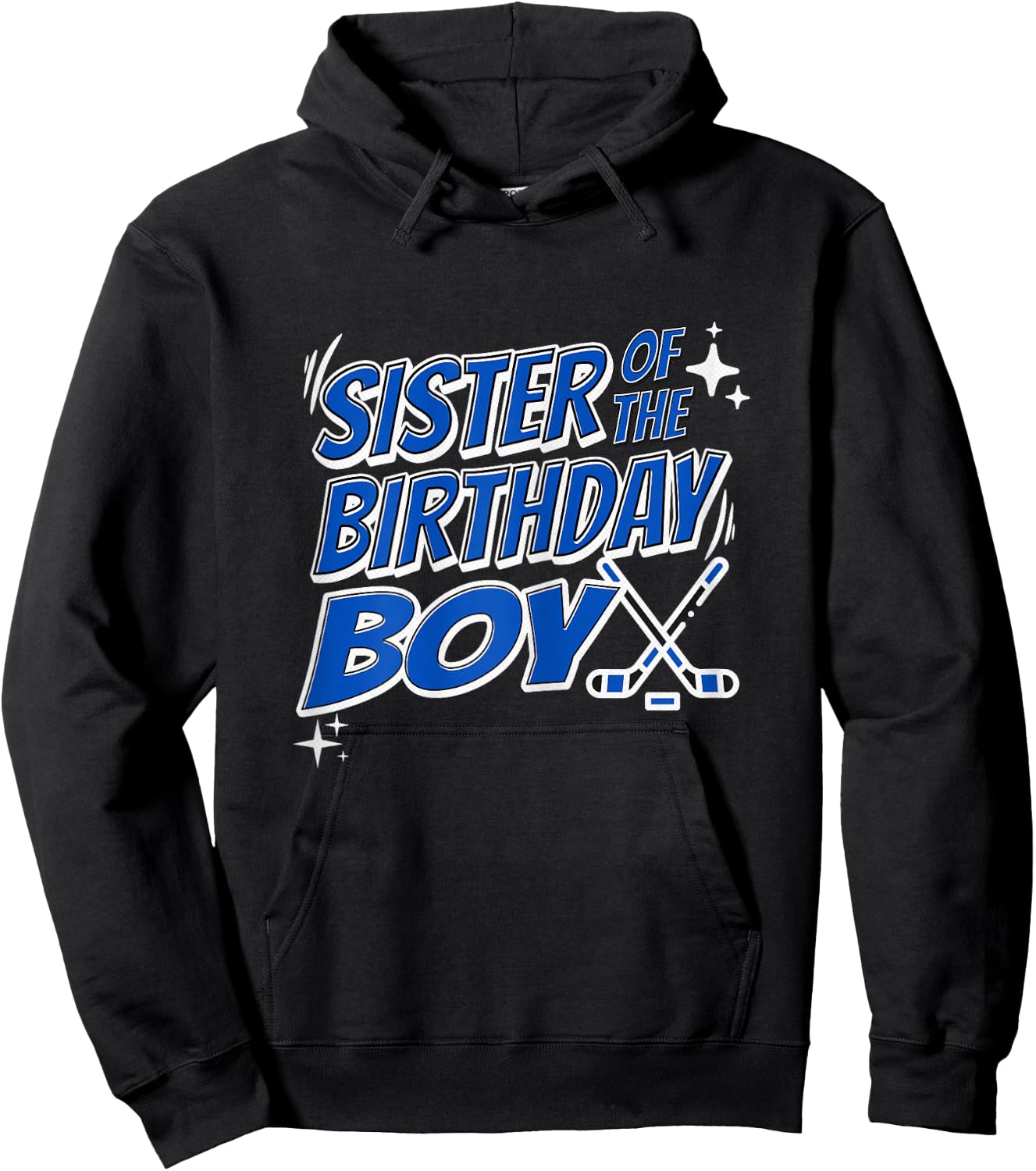 Sister Of The Birthday Boy Hockey Matching Sibling Fun Party Hoodie - Hoodie | Black