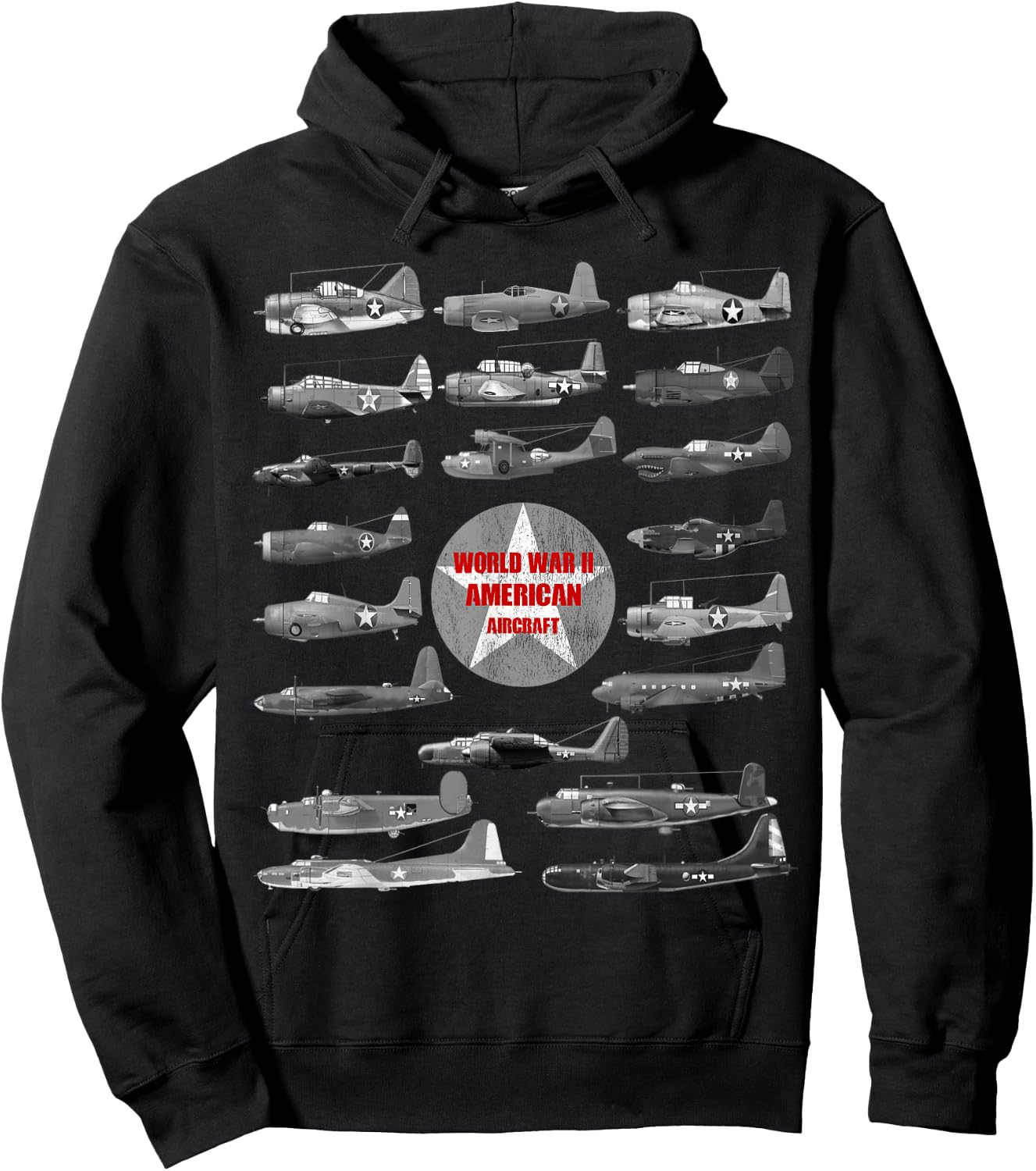 WW2 Planes Warbirds Plane Spotting American Hoodie - Hoodie | Black