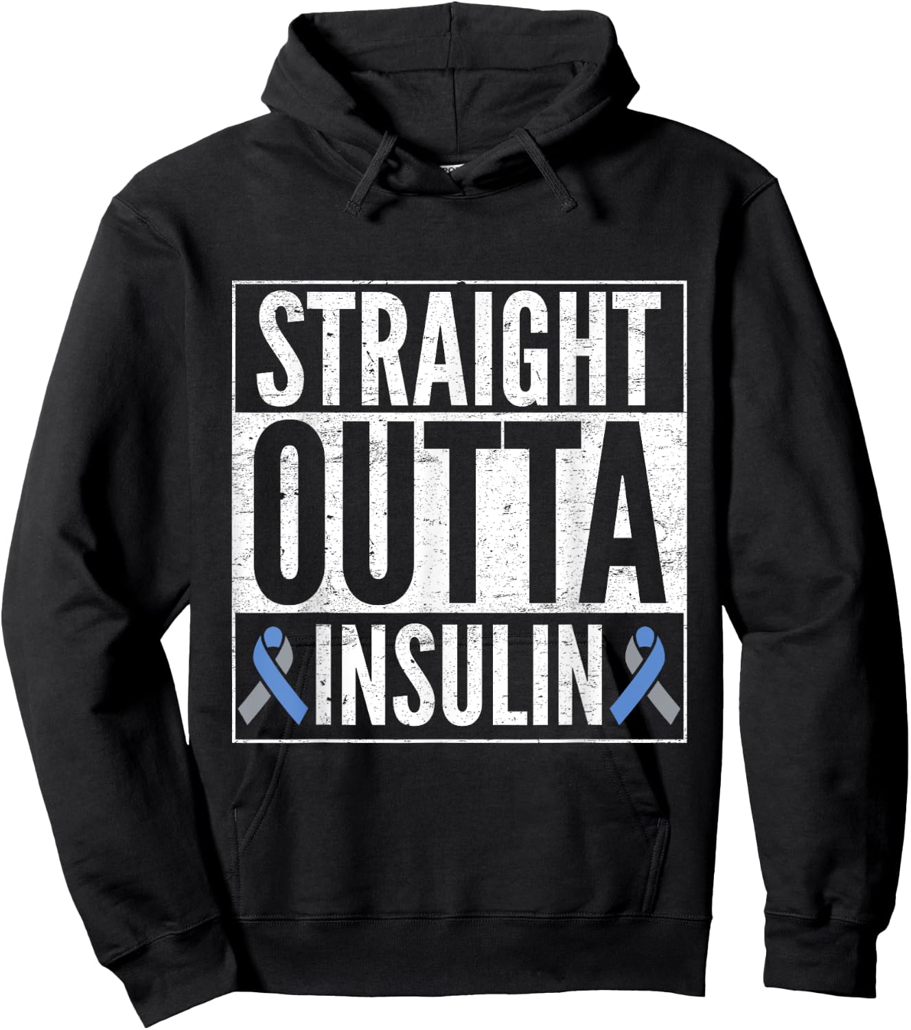 T1D Type 1 Diabetes Awareness Gift Straight Outta Insulin Hoodie - Hoodie | Black