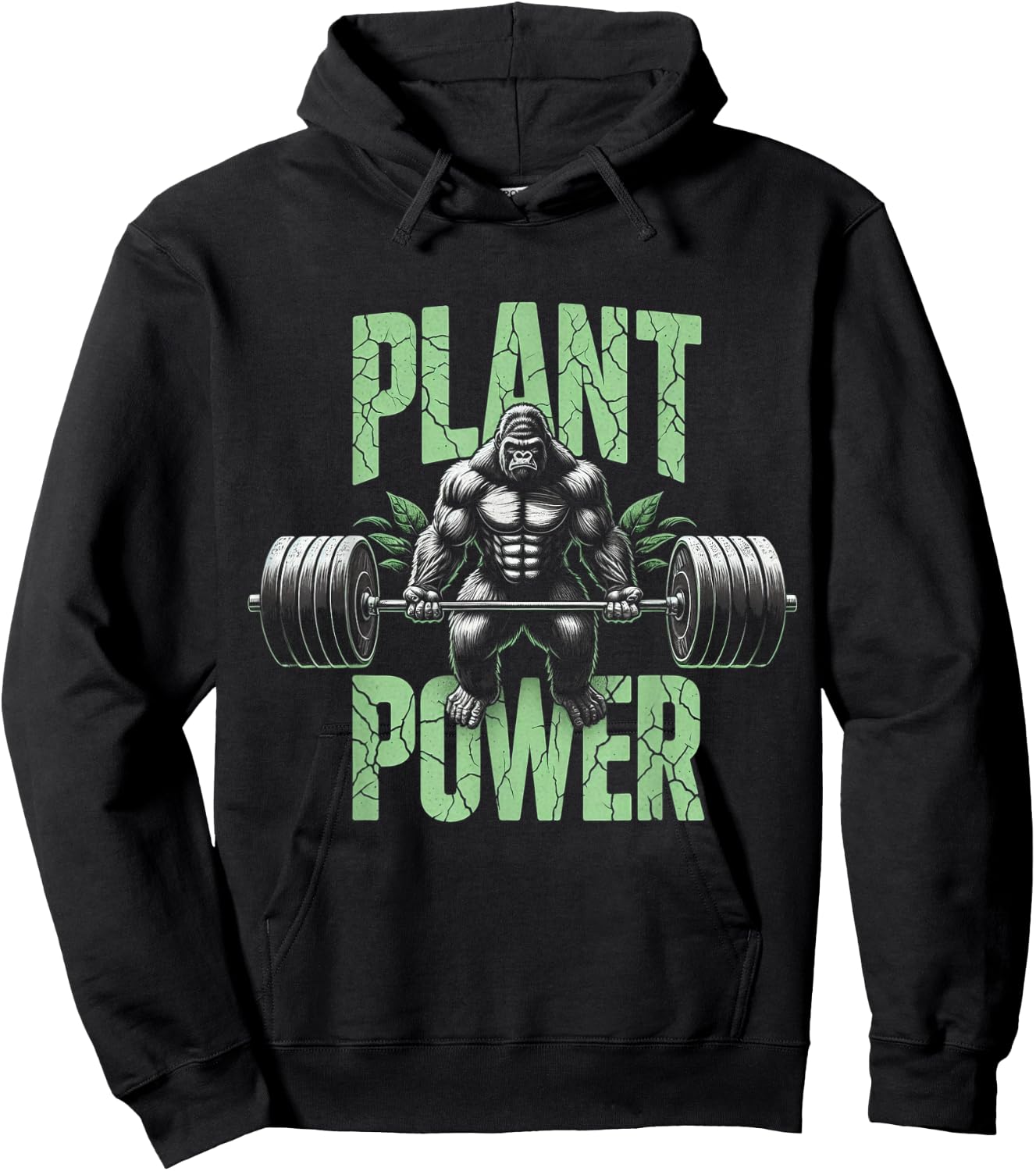 Plant Power - Vegan and Vegetarian Gym Workout Fitness Hoodie - Hoodie | Black